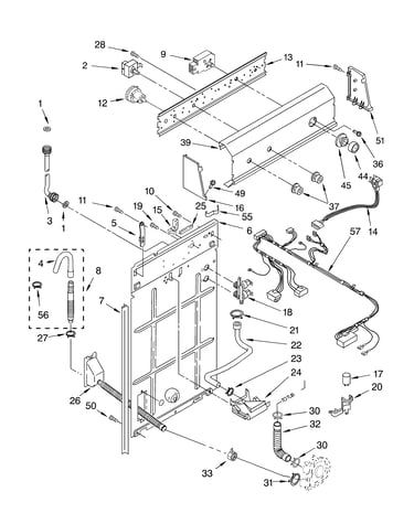 Control and rear panel parts