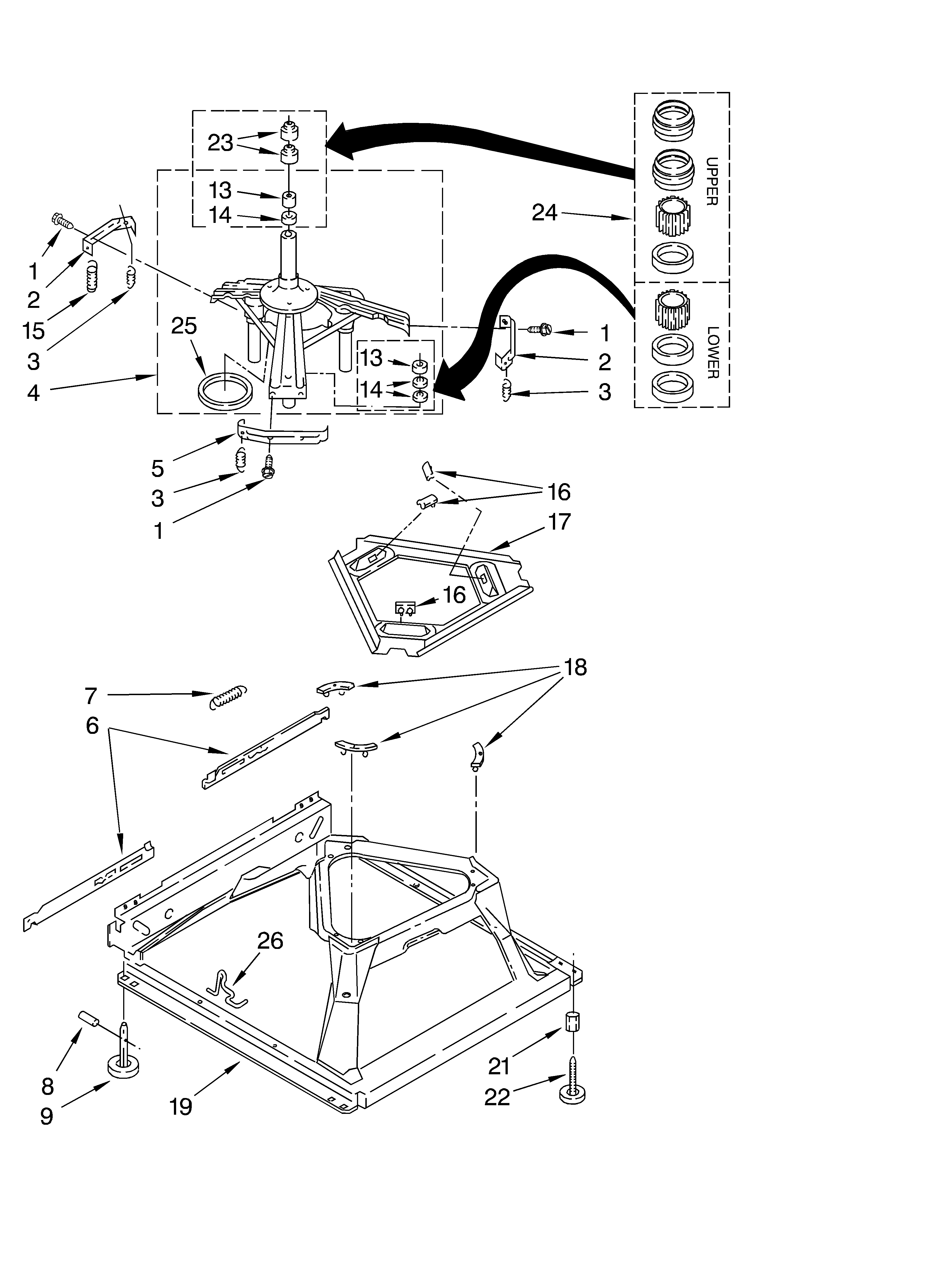 Machine base parts