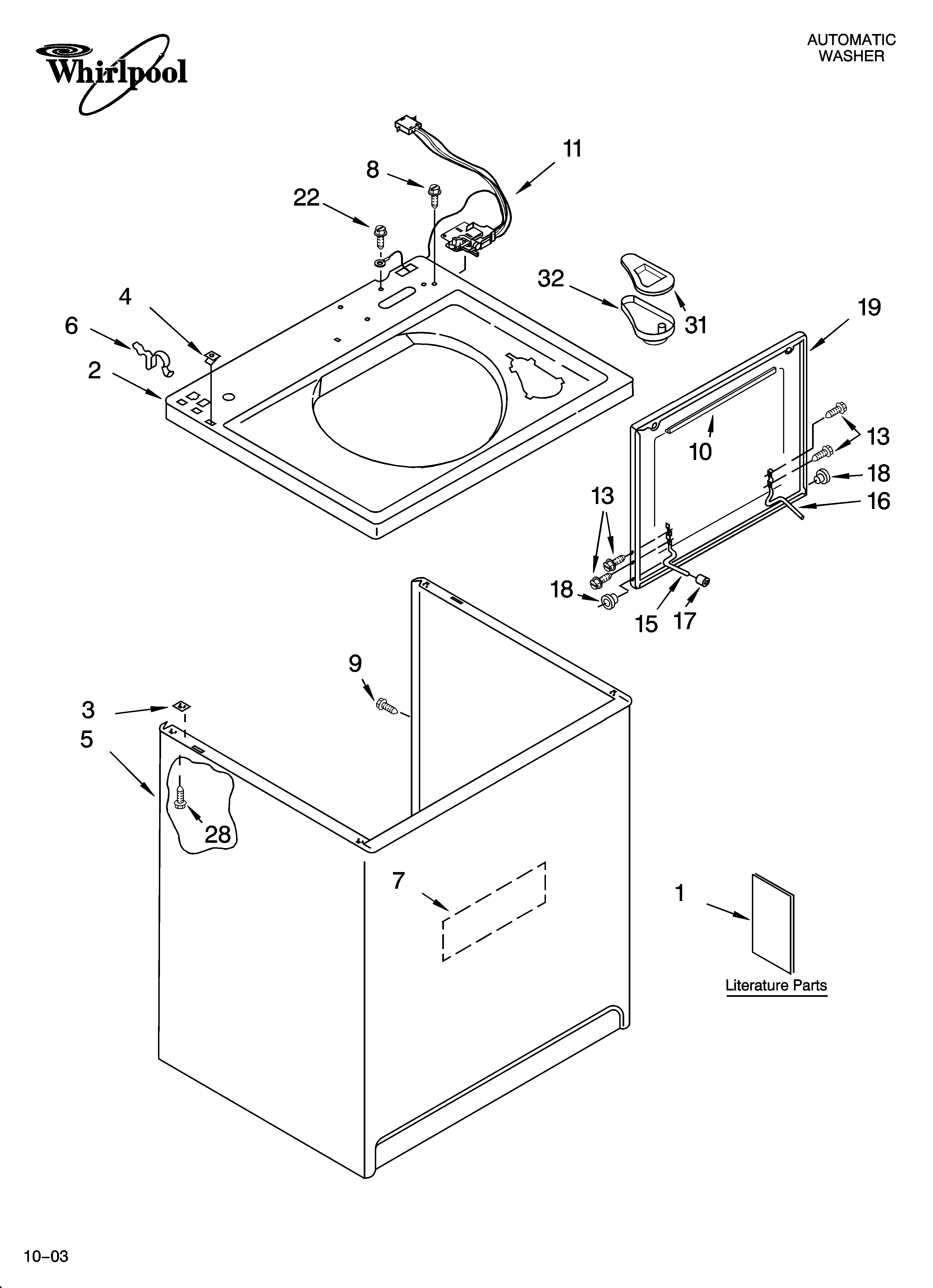 Top and cabinet parts