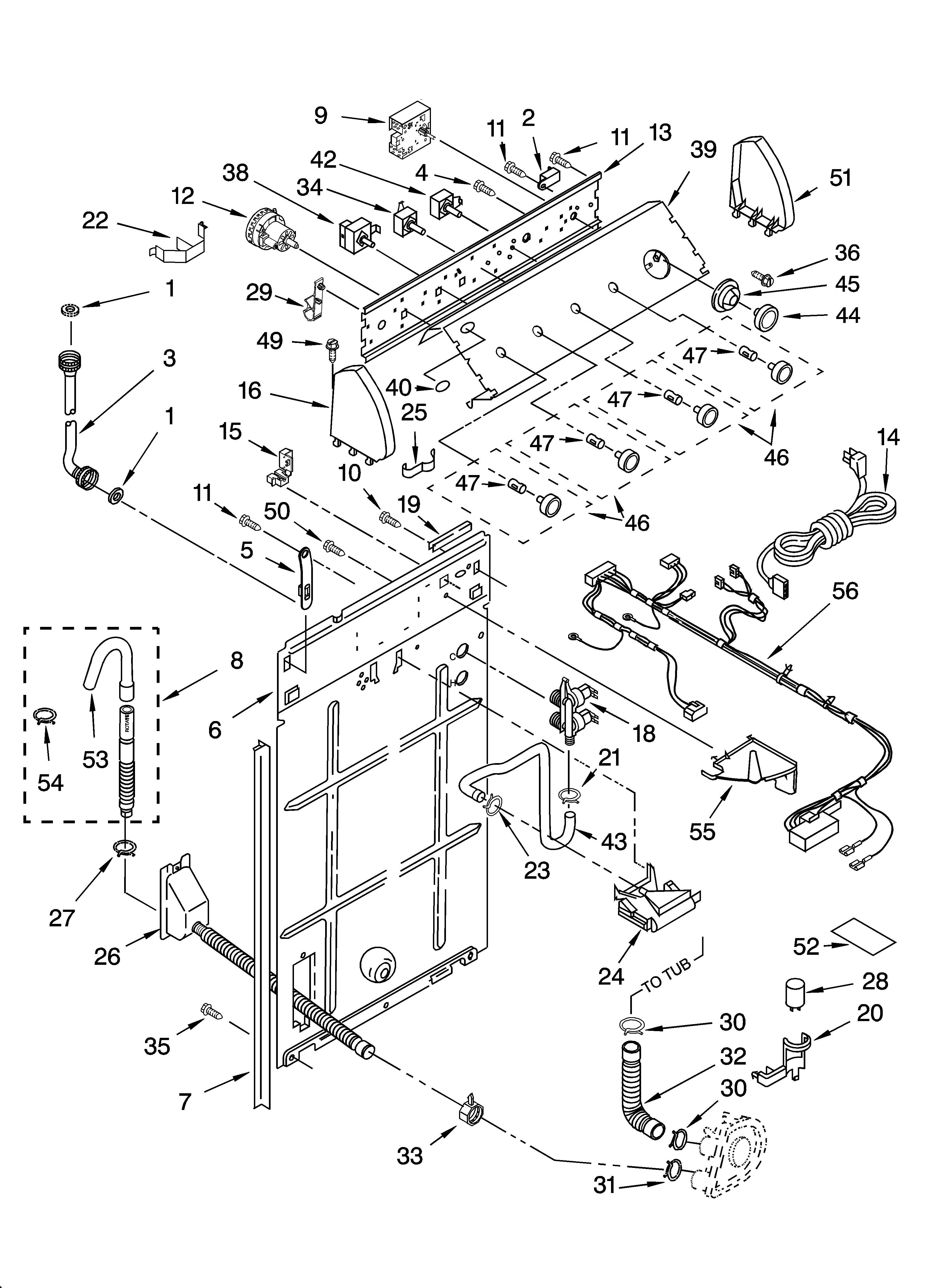 Controls and rear panel parts