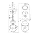 Whirlpool LSN1000LG2 agitator, basket and tub parts diagram