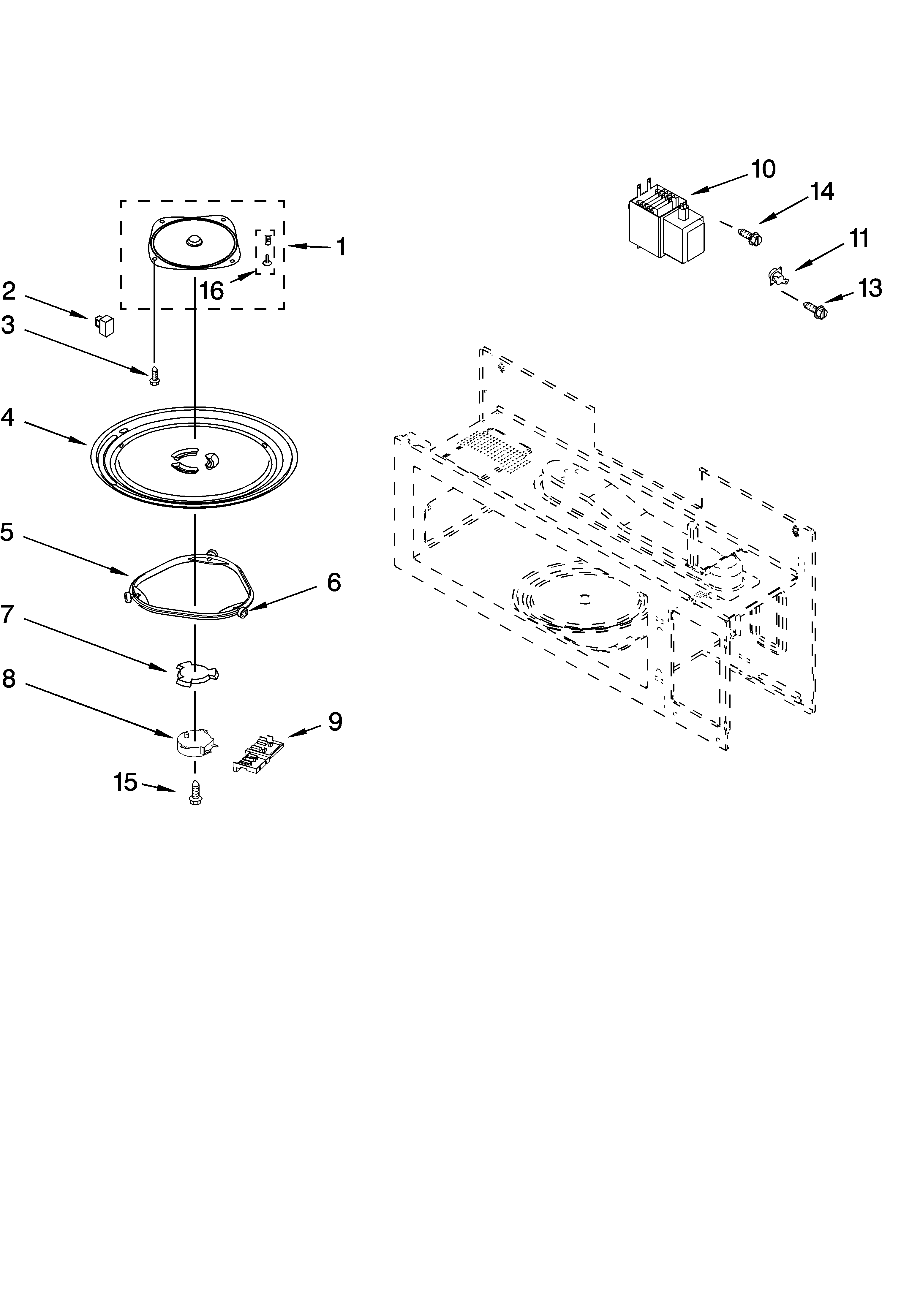 Magnetron and turntable parts