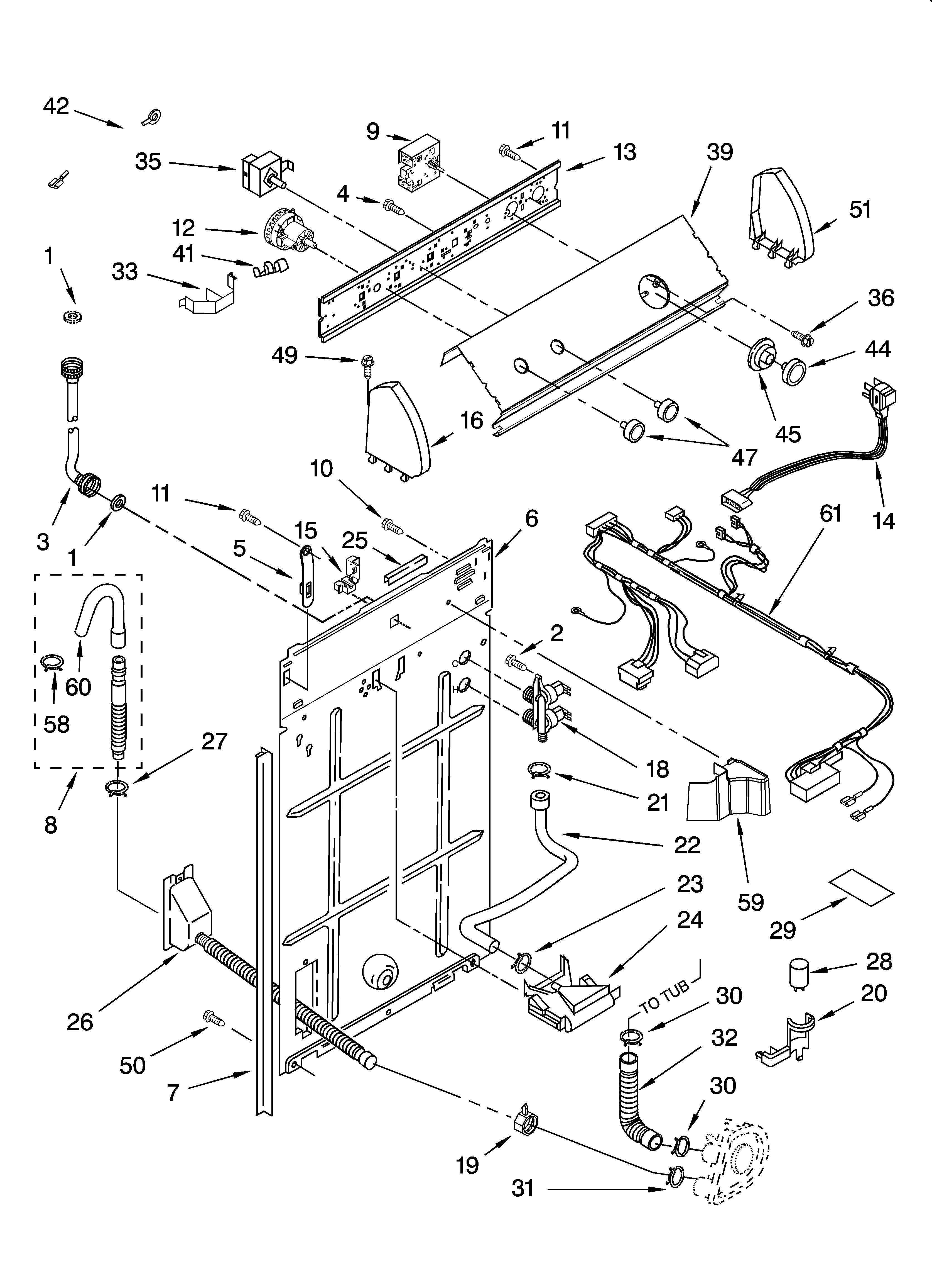 Controls and rear panel parts