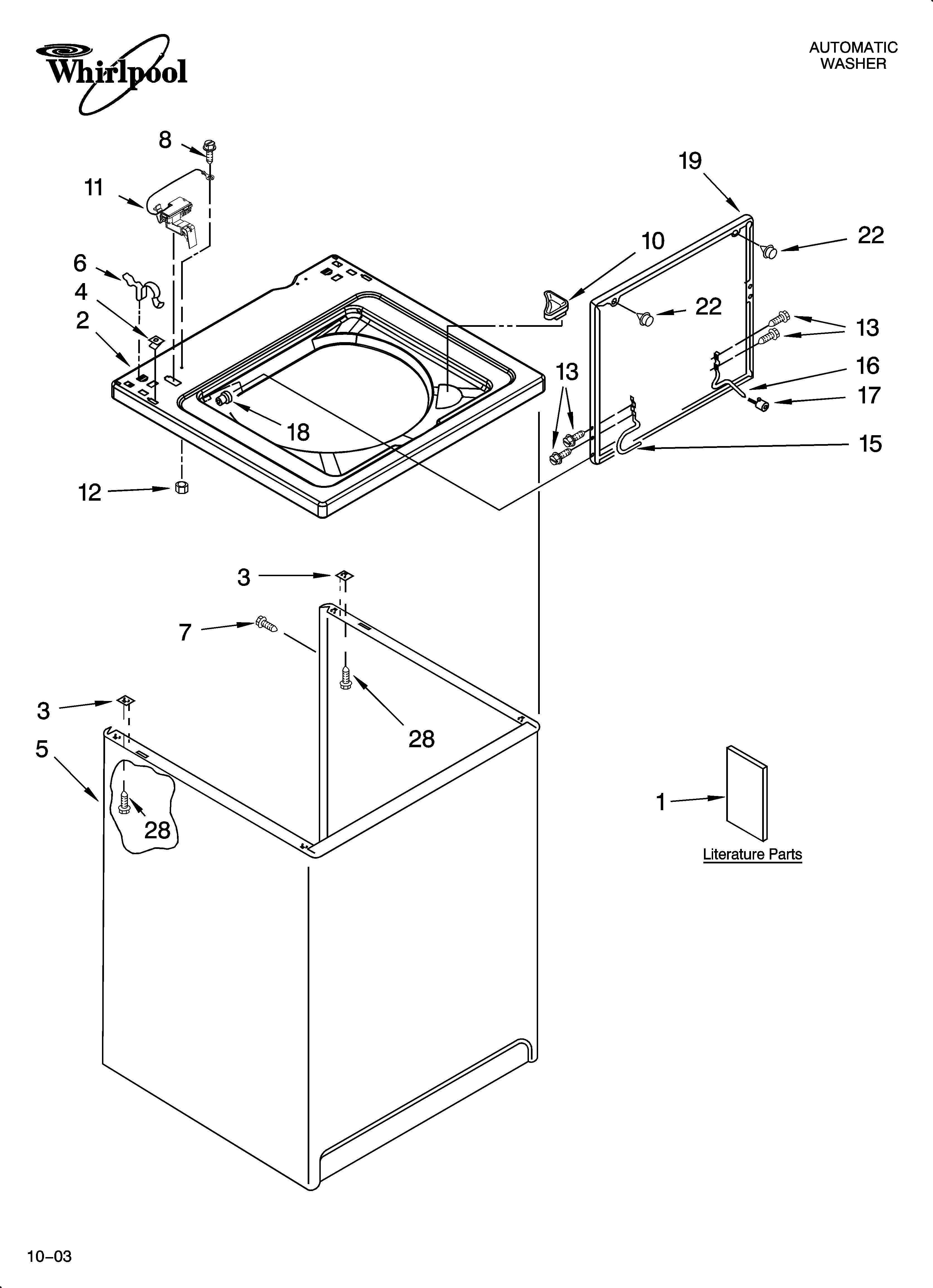 Top and cabinet parts