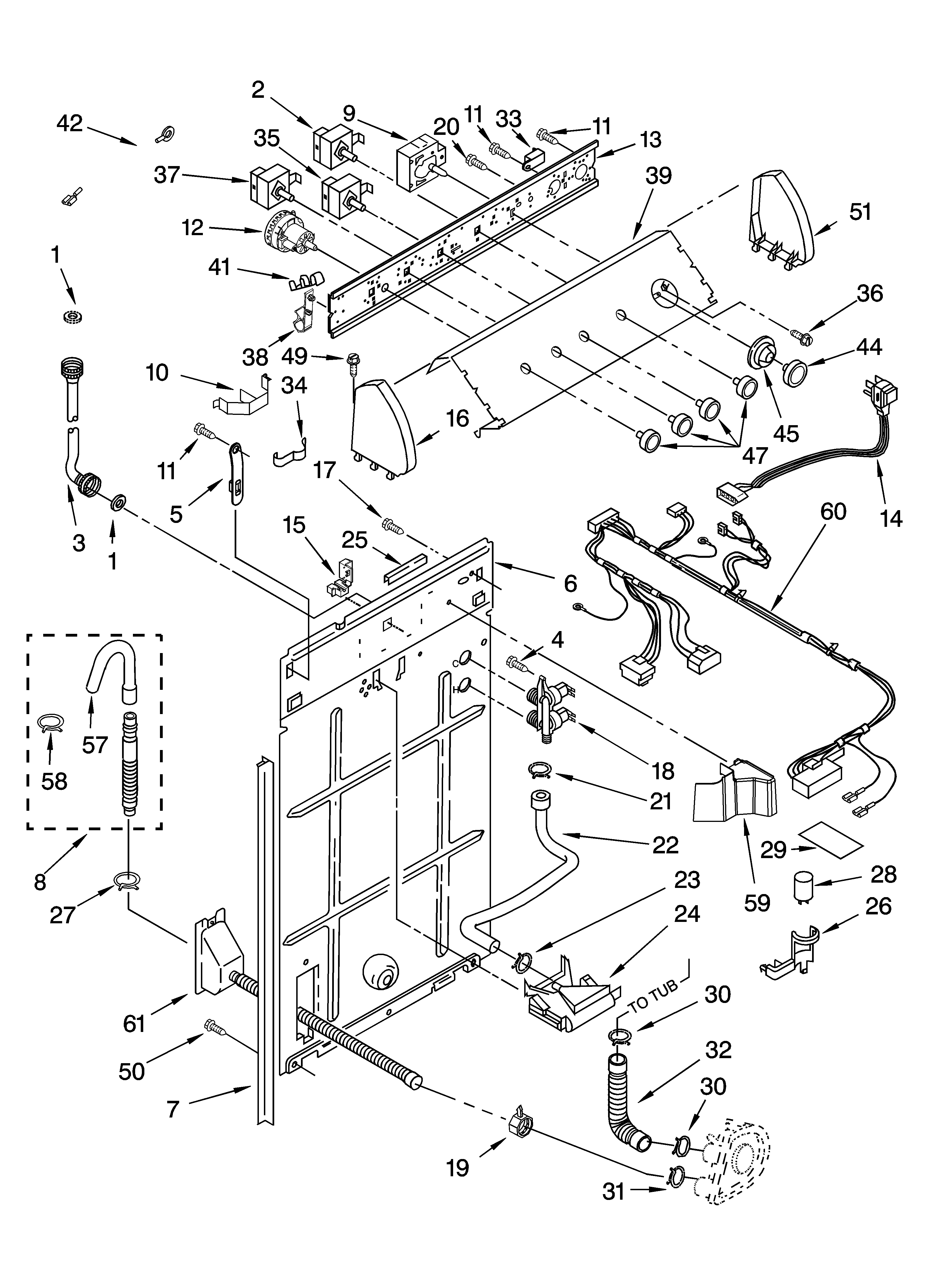 Controls and rear panel parts