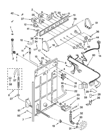 Controls and rear panel parts