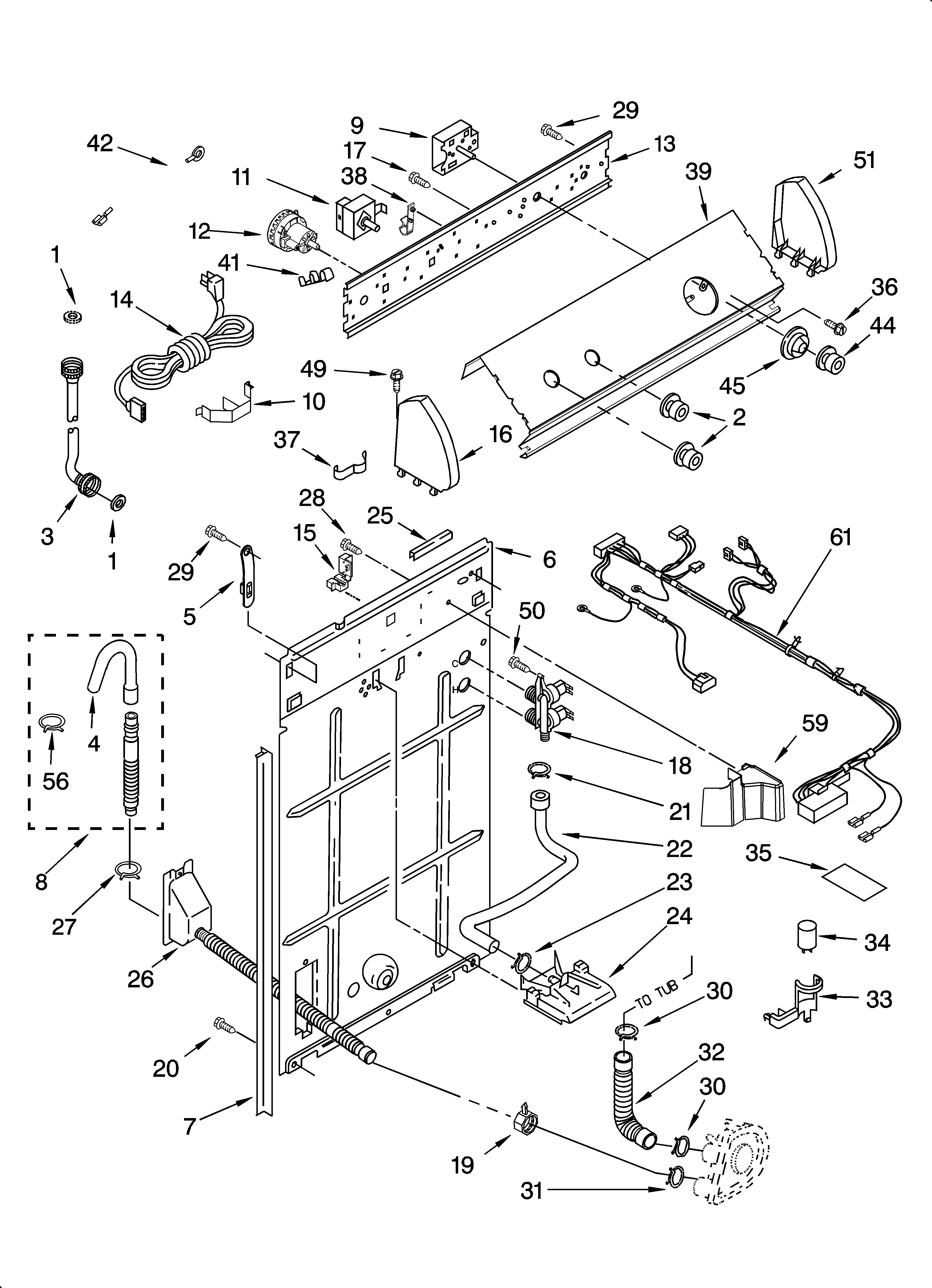 Controls and rear panel parts