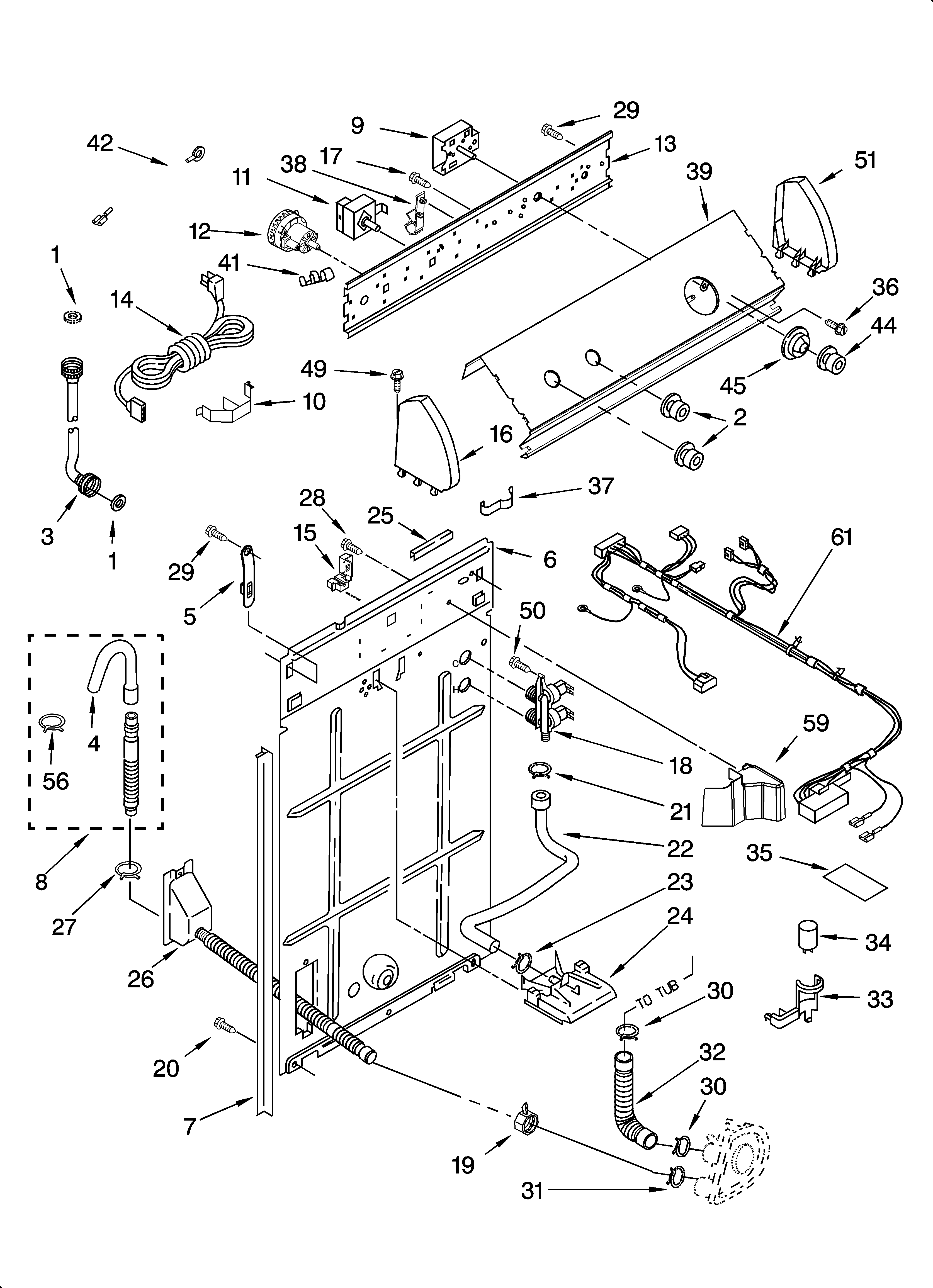 Controls and rear panel parts