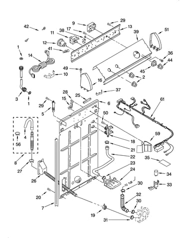Controls and rear panel parts