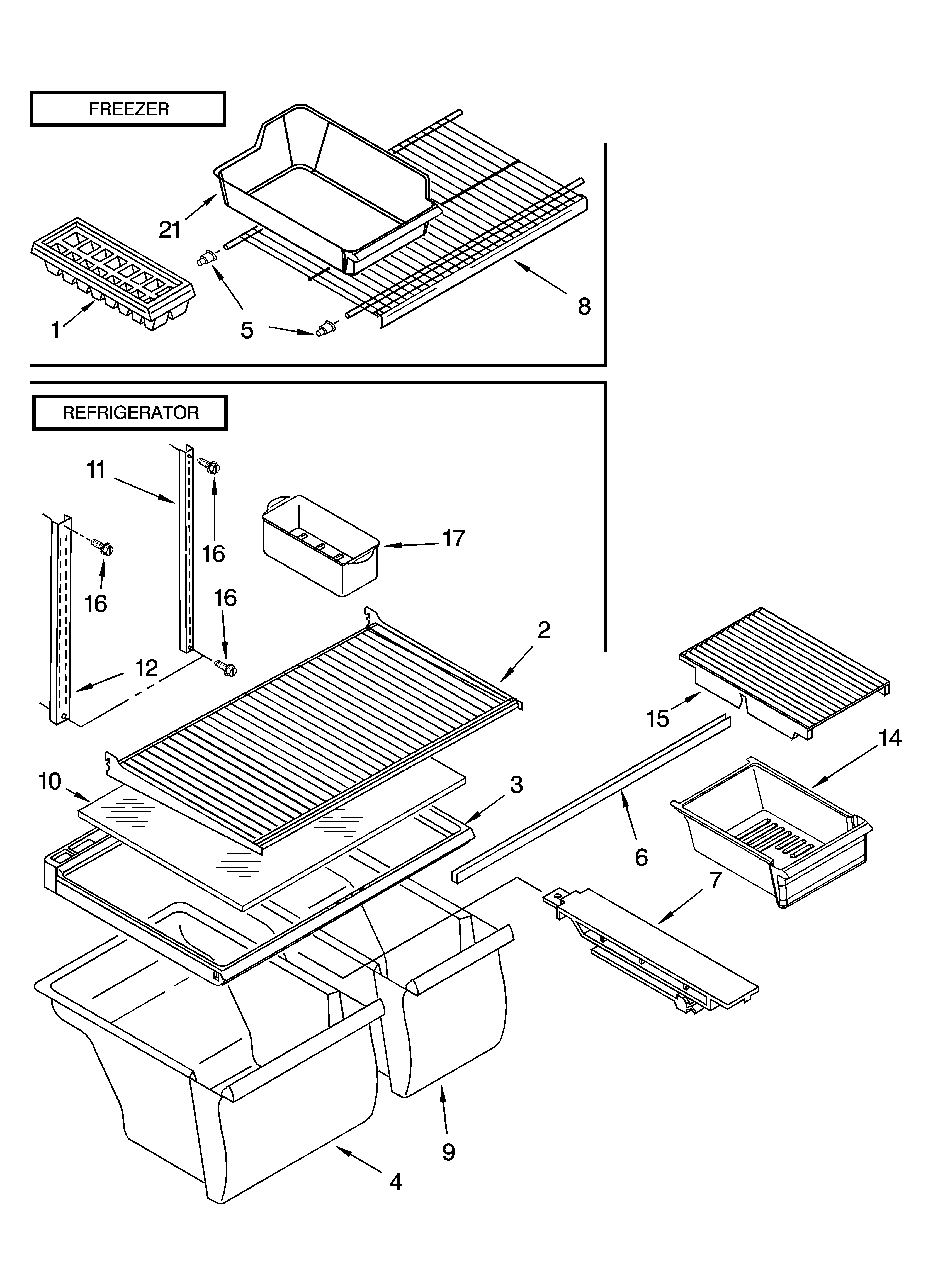 Shelf parts, optional parts