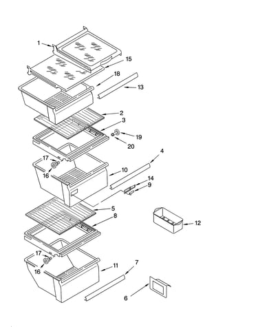 Refrigerator shelf parts