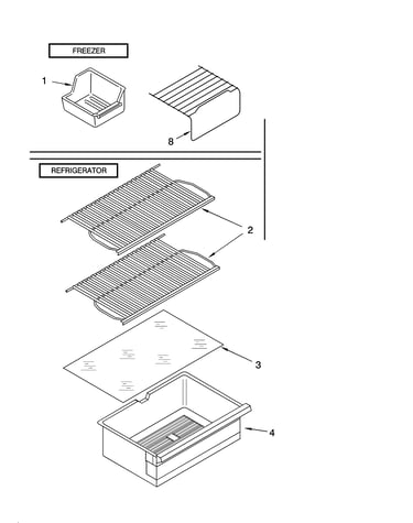Shelf parts, literature and optional parts