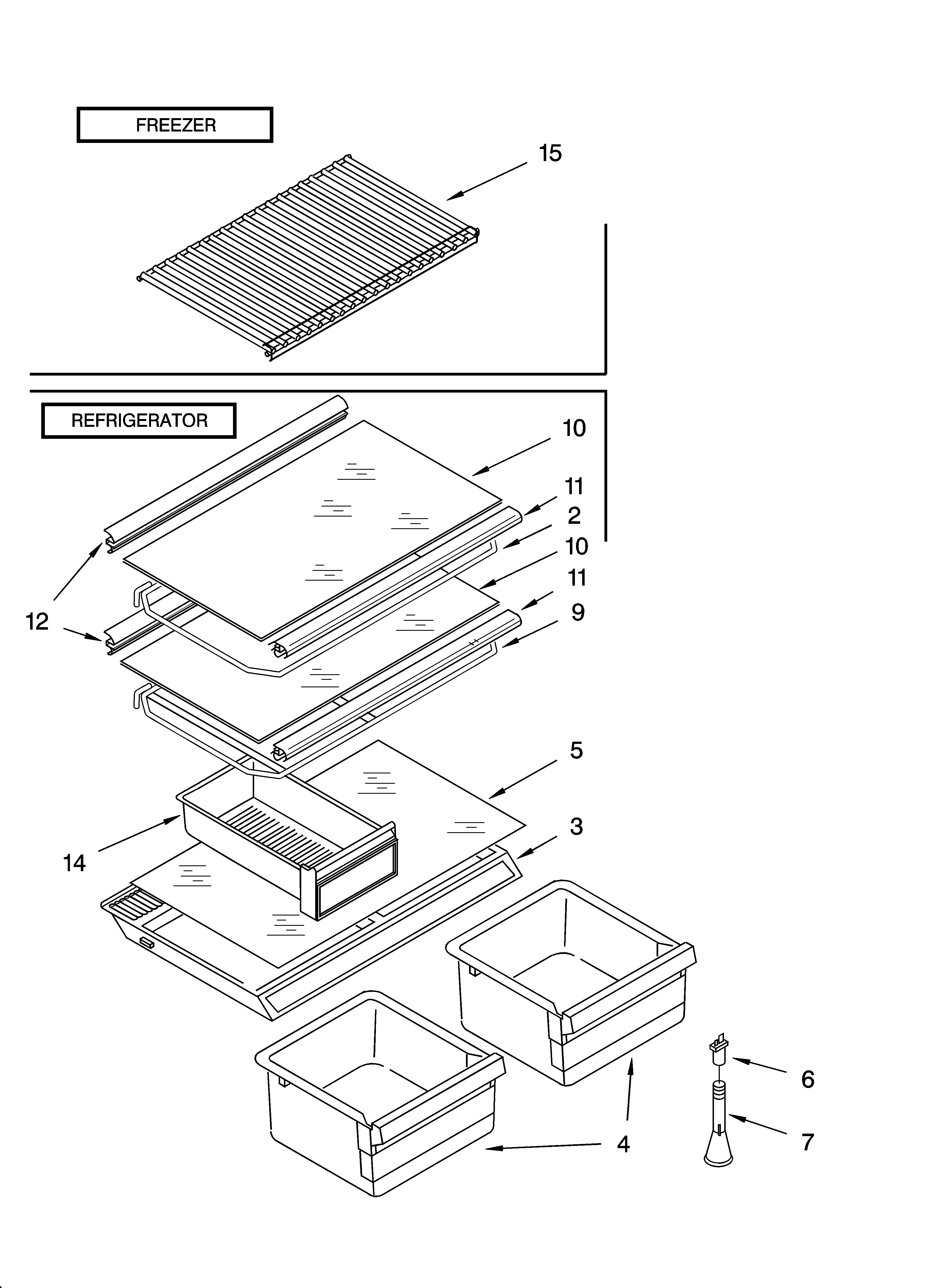 Shelf parts, literature and optional parts