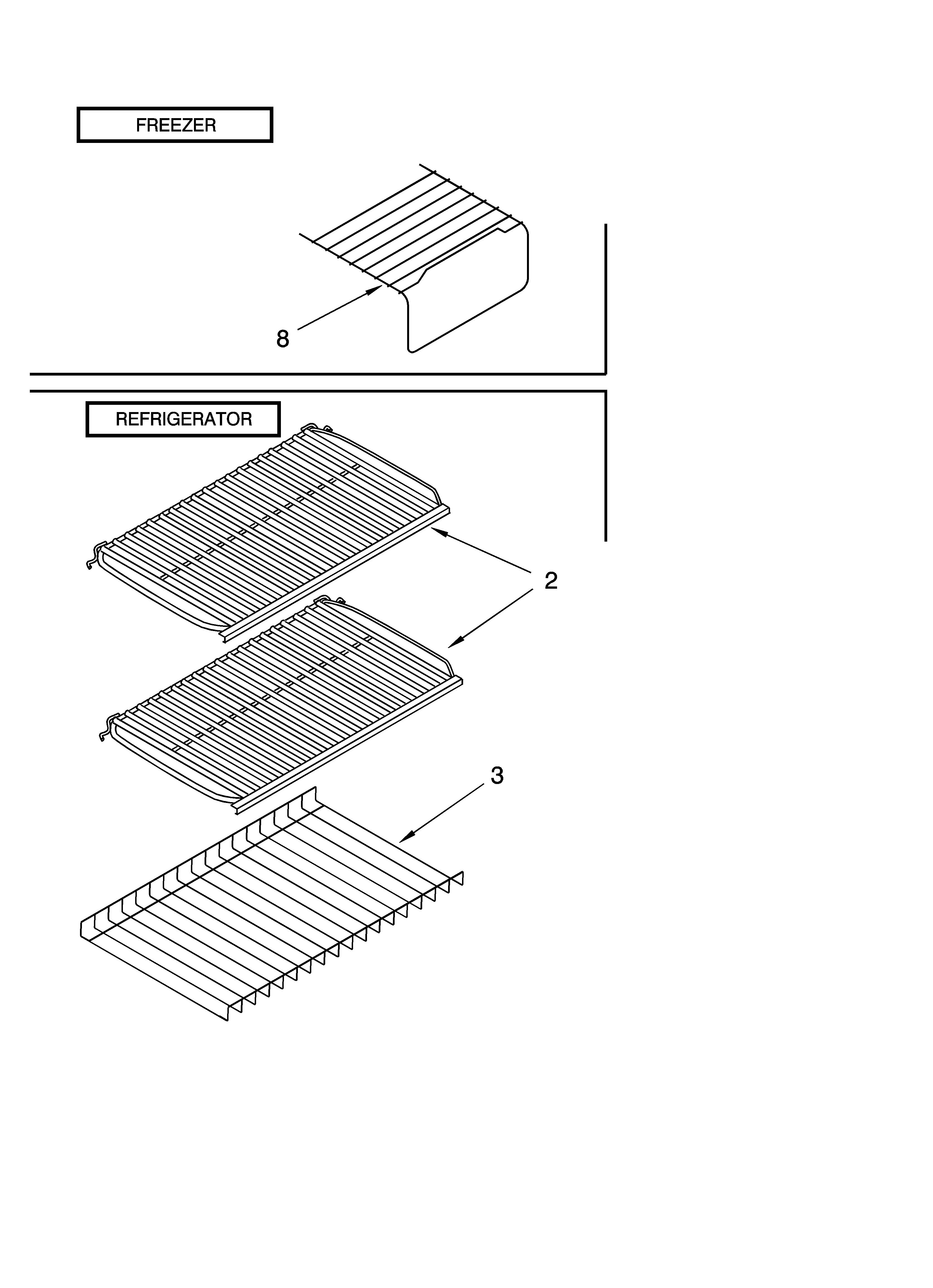 Shelf parts, literature and optional parts