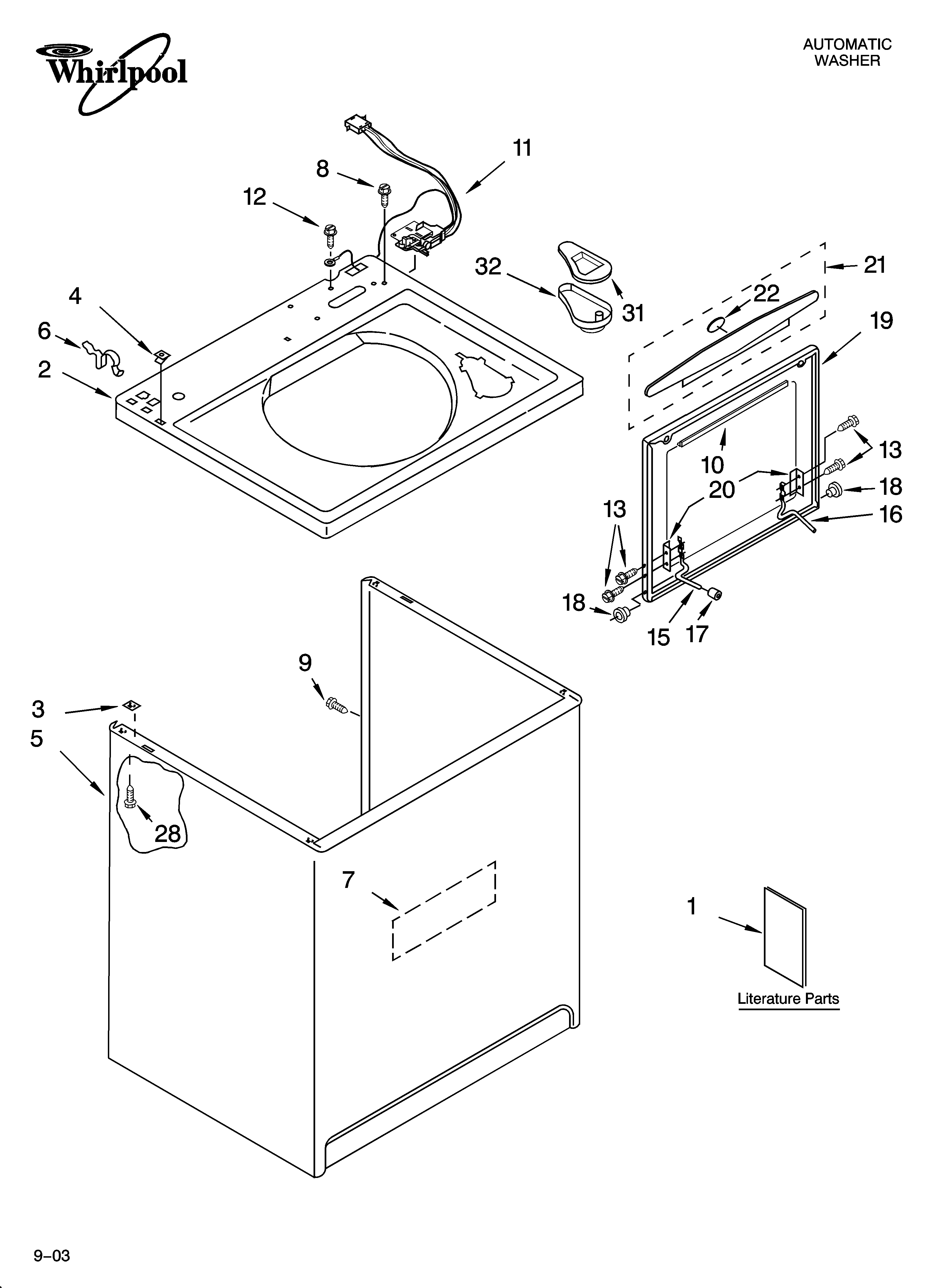 Top and cabinet parts