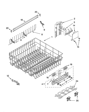 Upper rack and track parts
