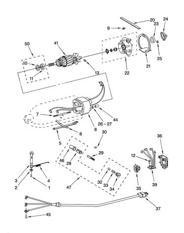 Motor and control parts