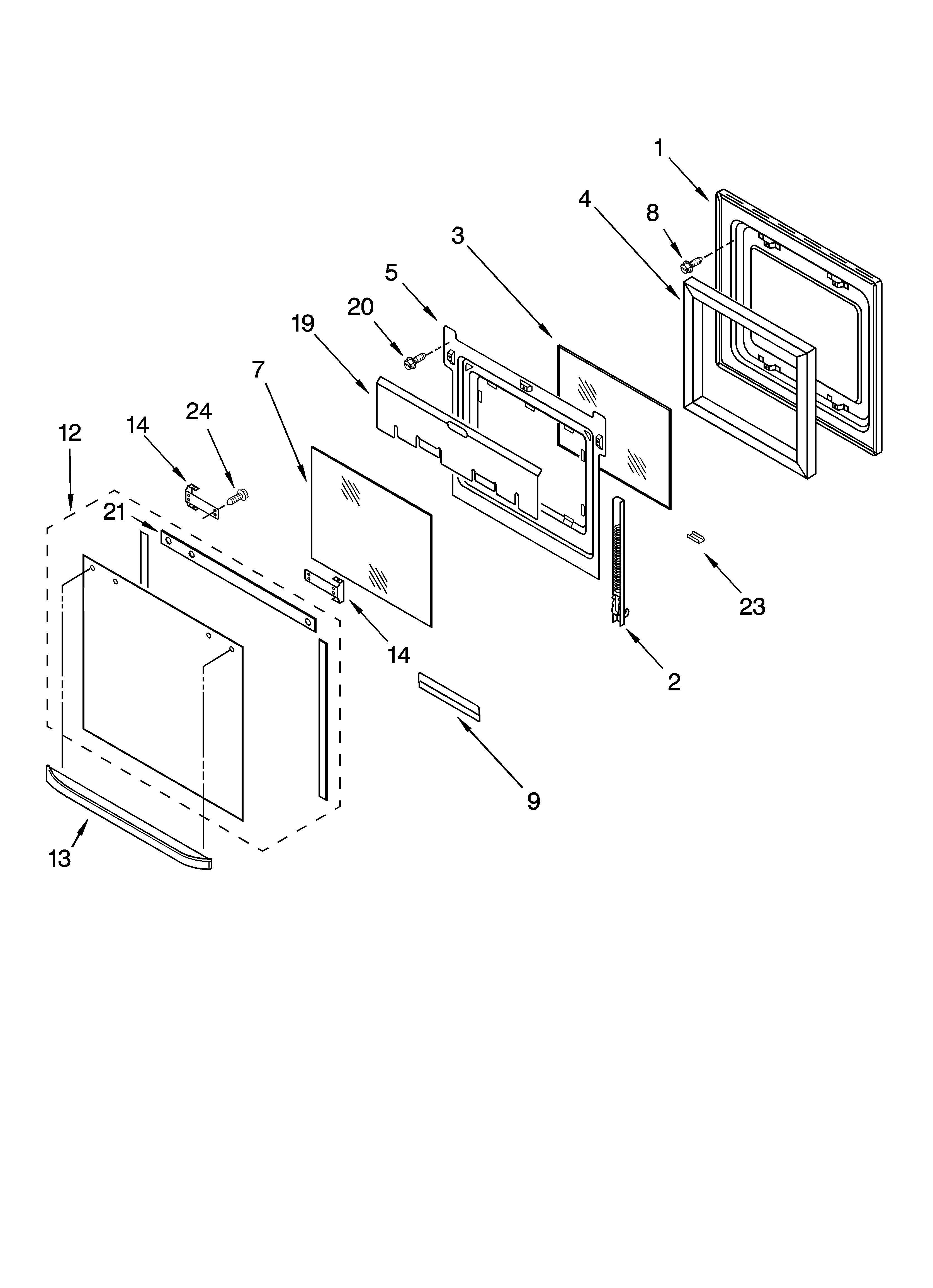 Oven door parts