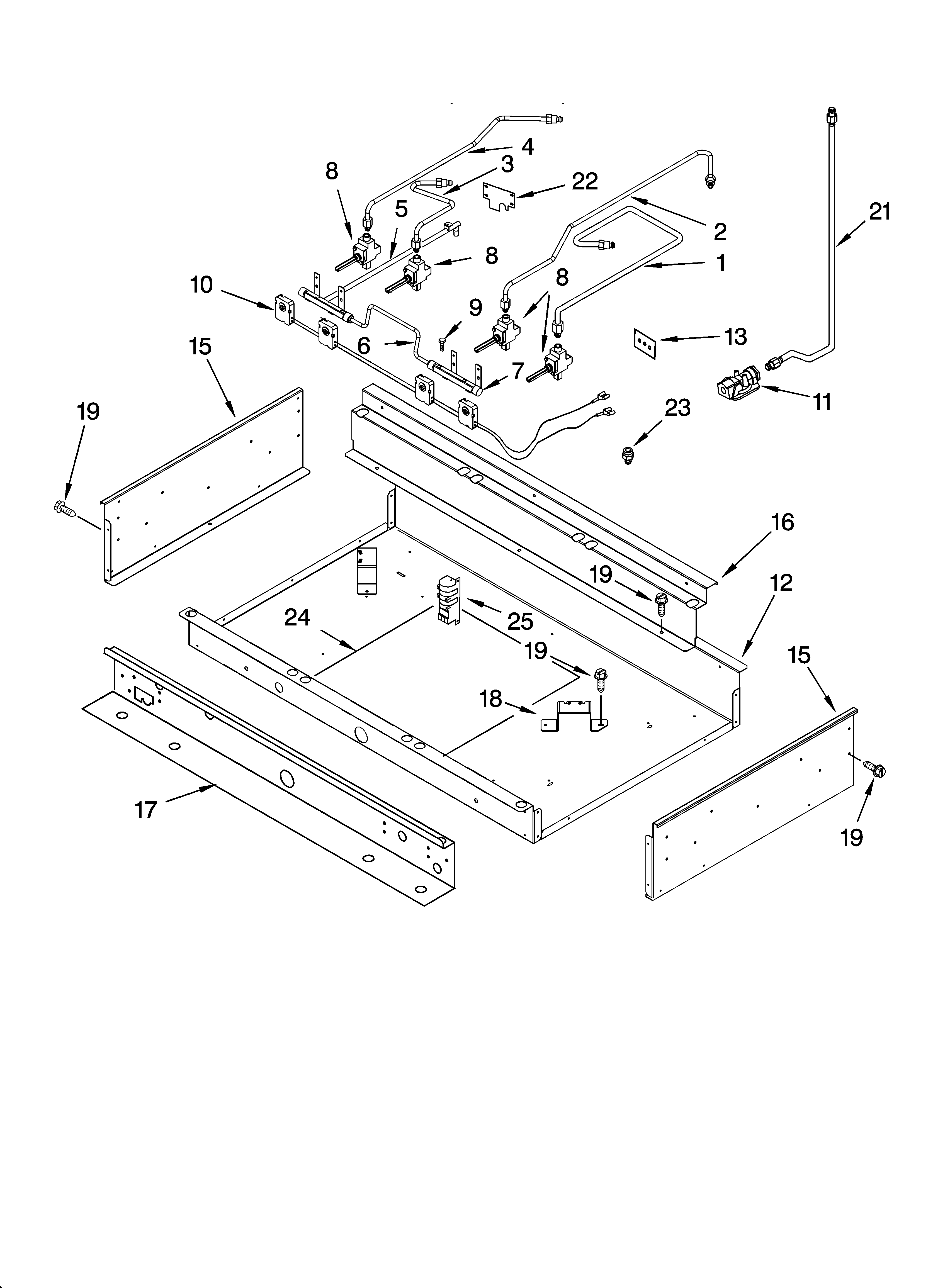 BURNER BOX AND MANIFOLD PARTS