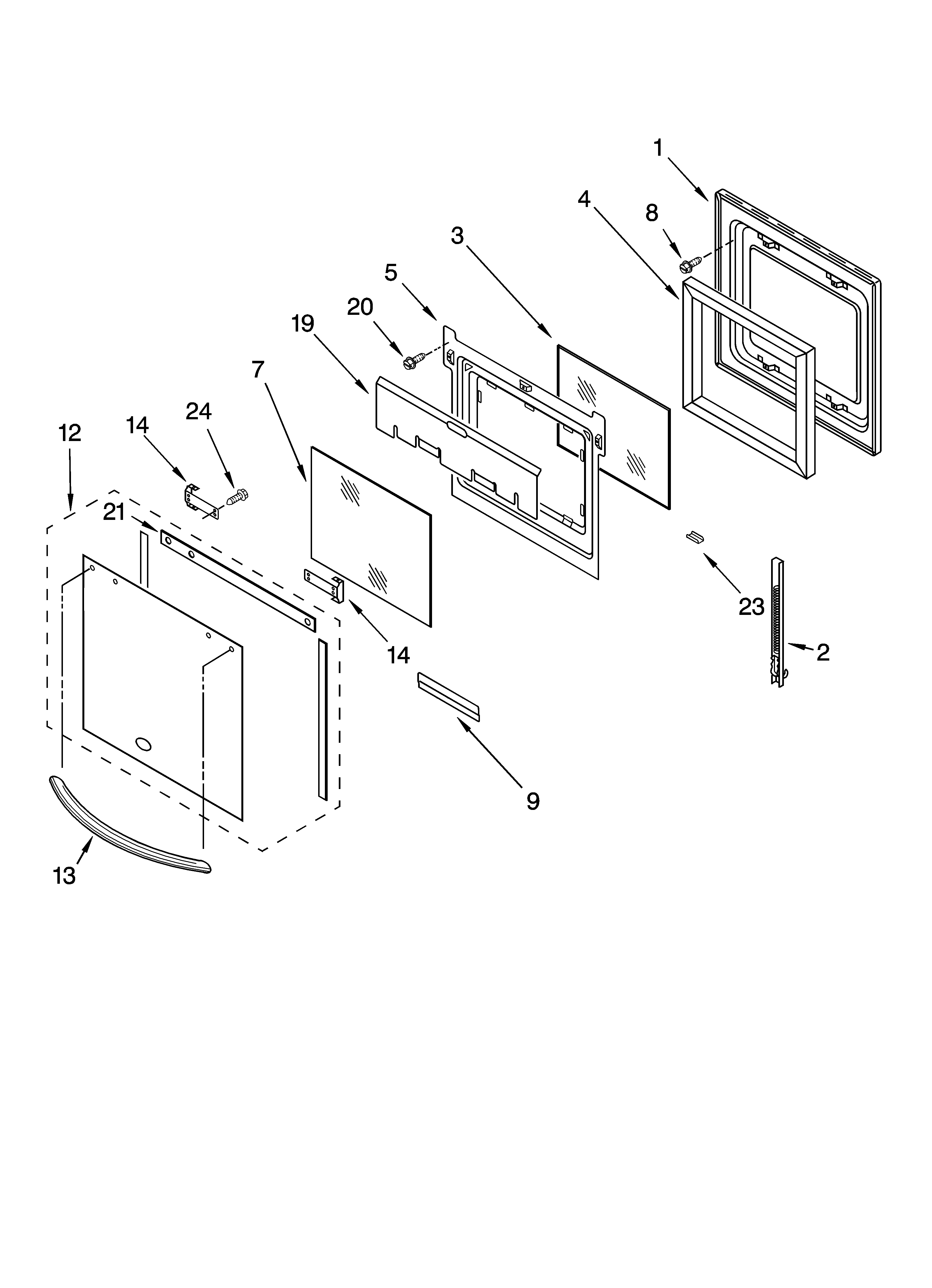 Oven door parts