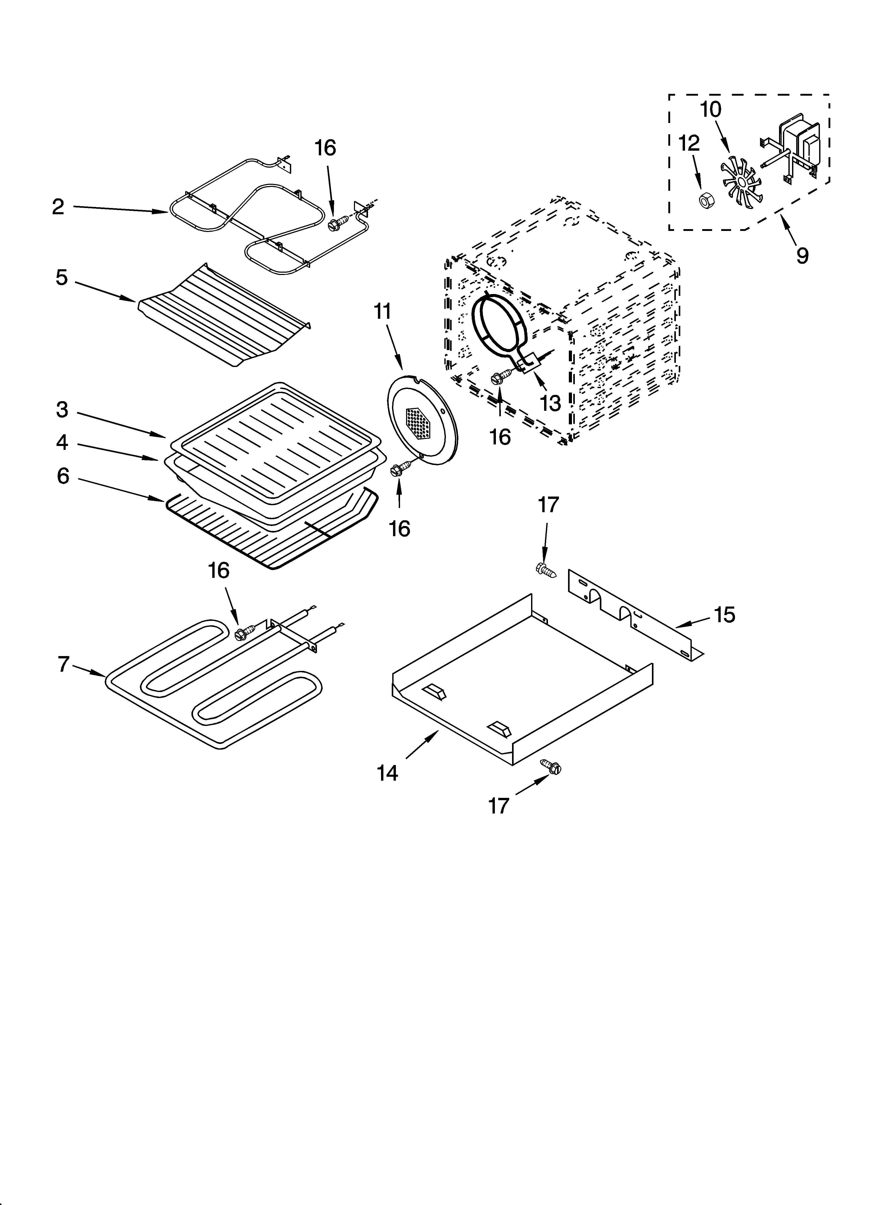 Internal oven parts