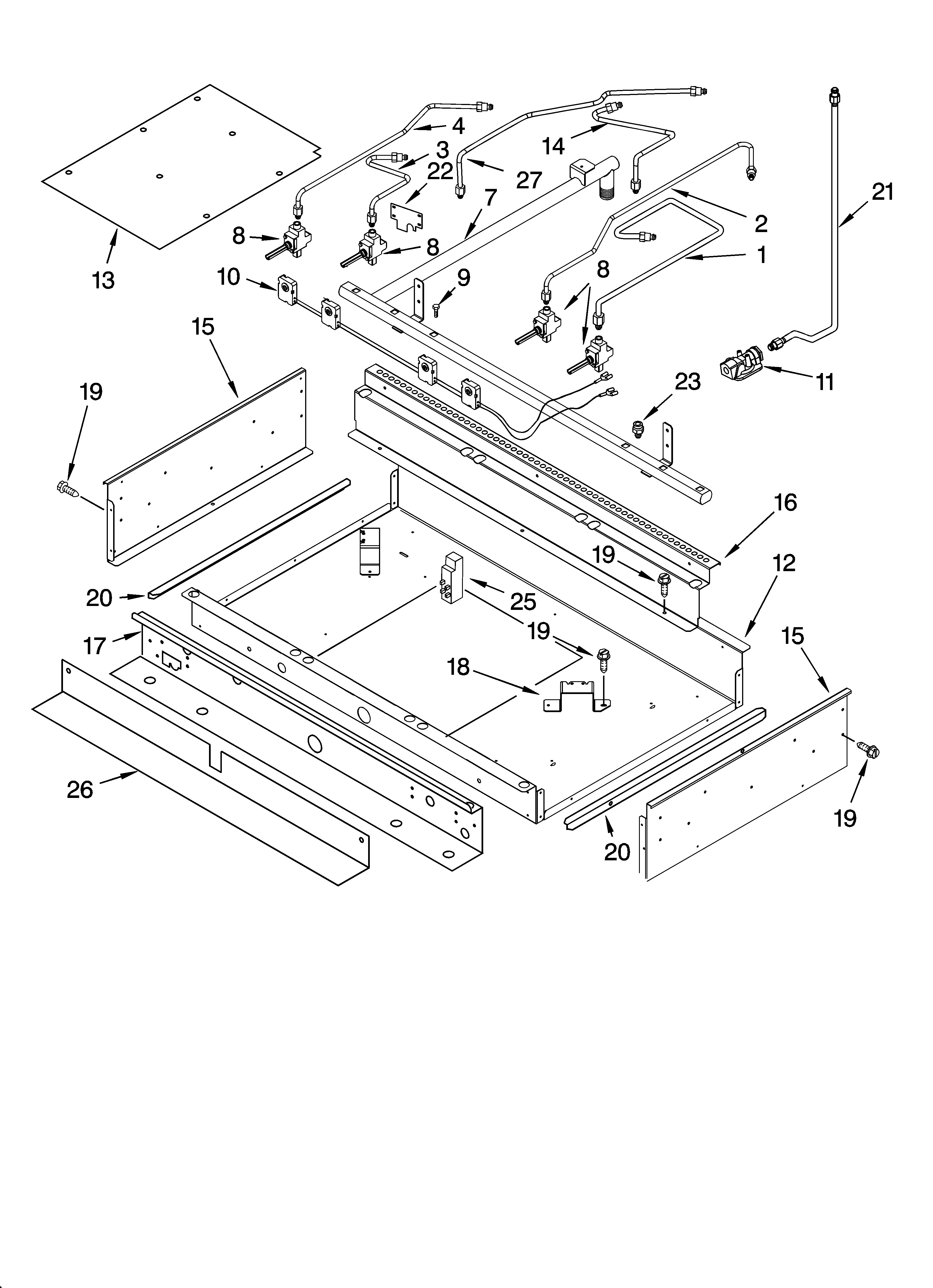 BURNER BOX AND MANIFOLD PARTS