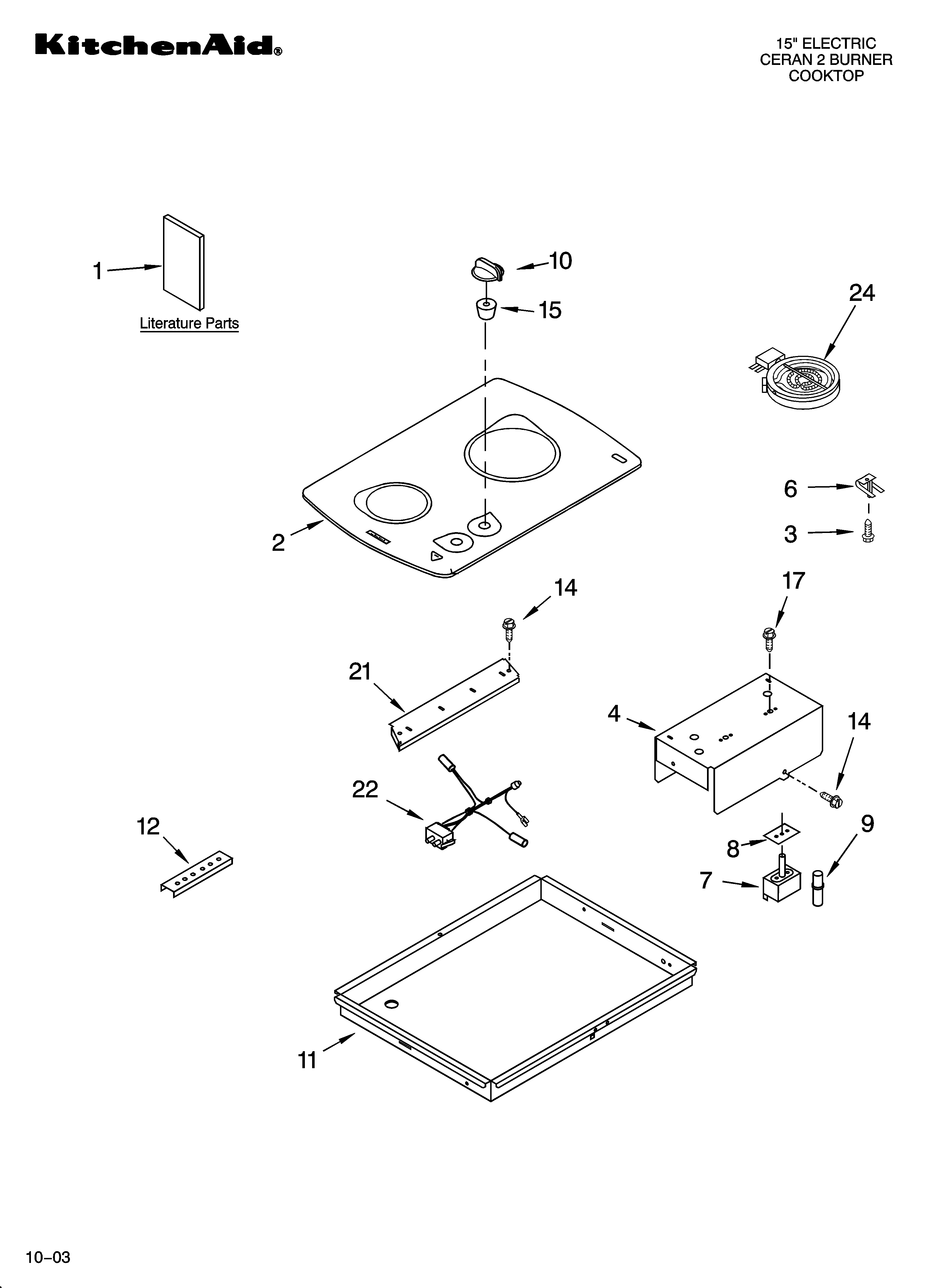 Cooktop parts, miscellaneous parts