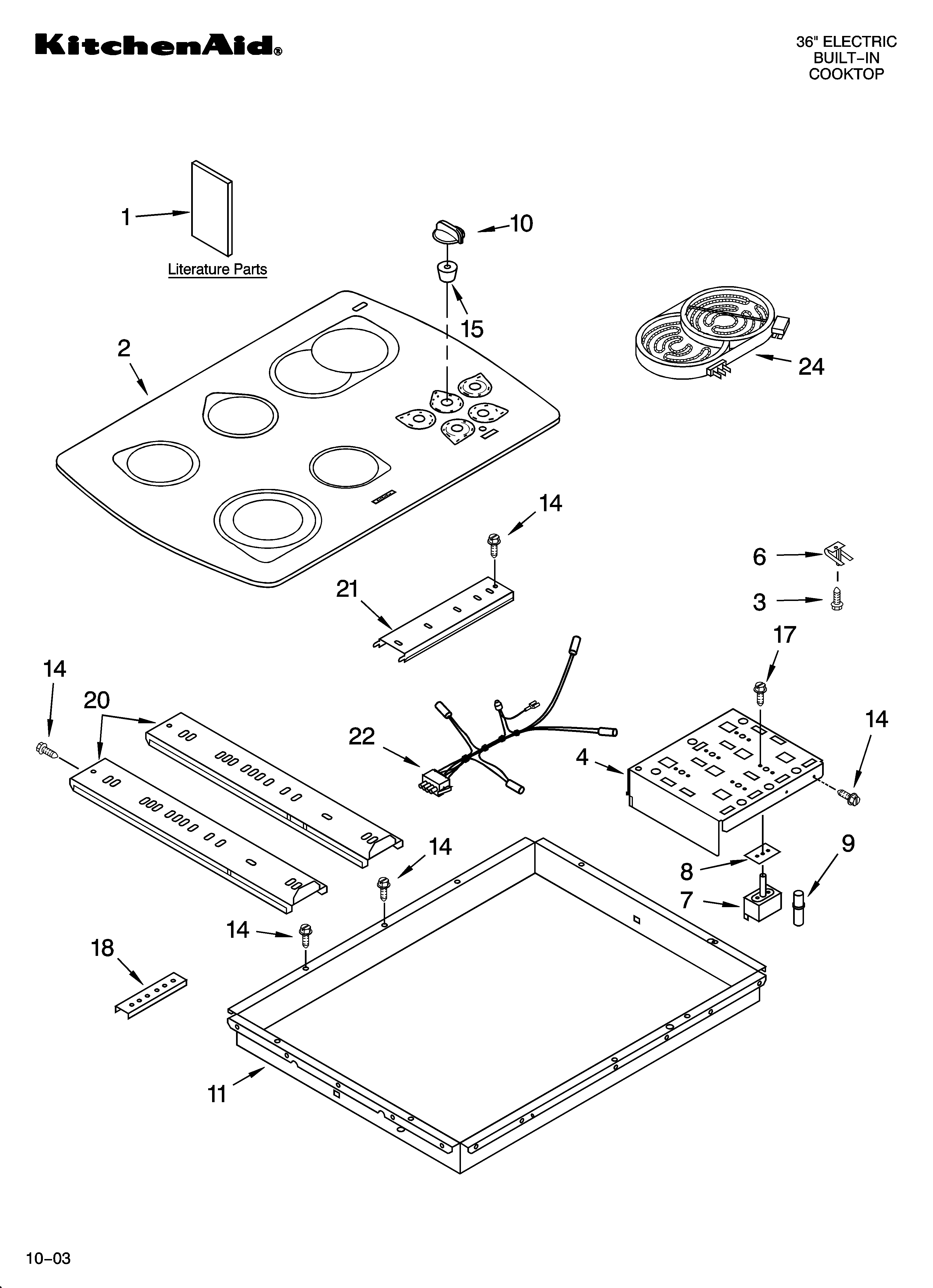 Cooktop parts, miscellaneous parts