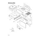 KitchenAid KEWD175HBL4 control, door and drawer parts diagram