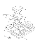 Burner box, gas valves, and switches