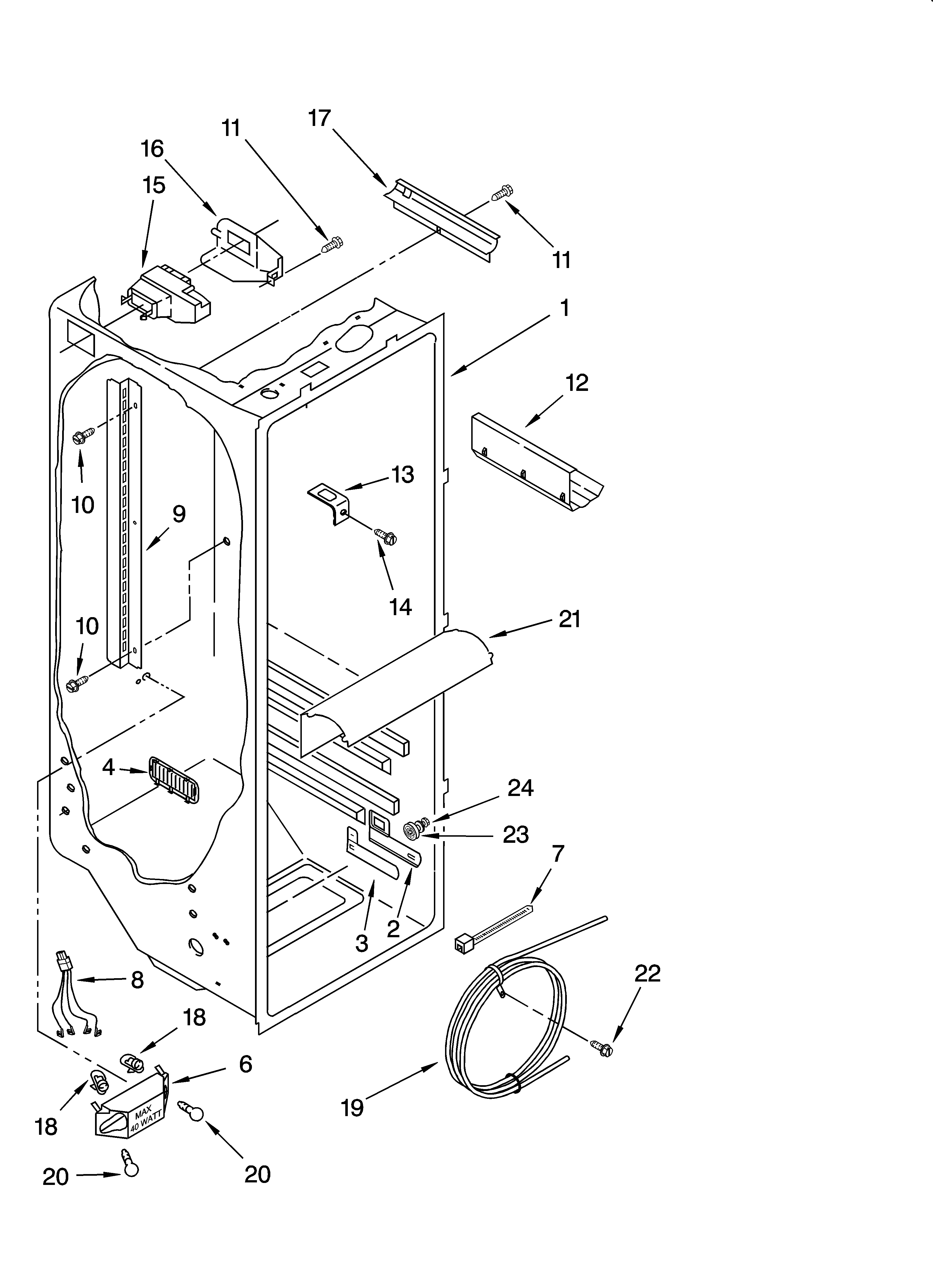Refrigerator liner parts