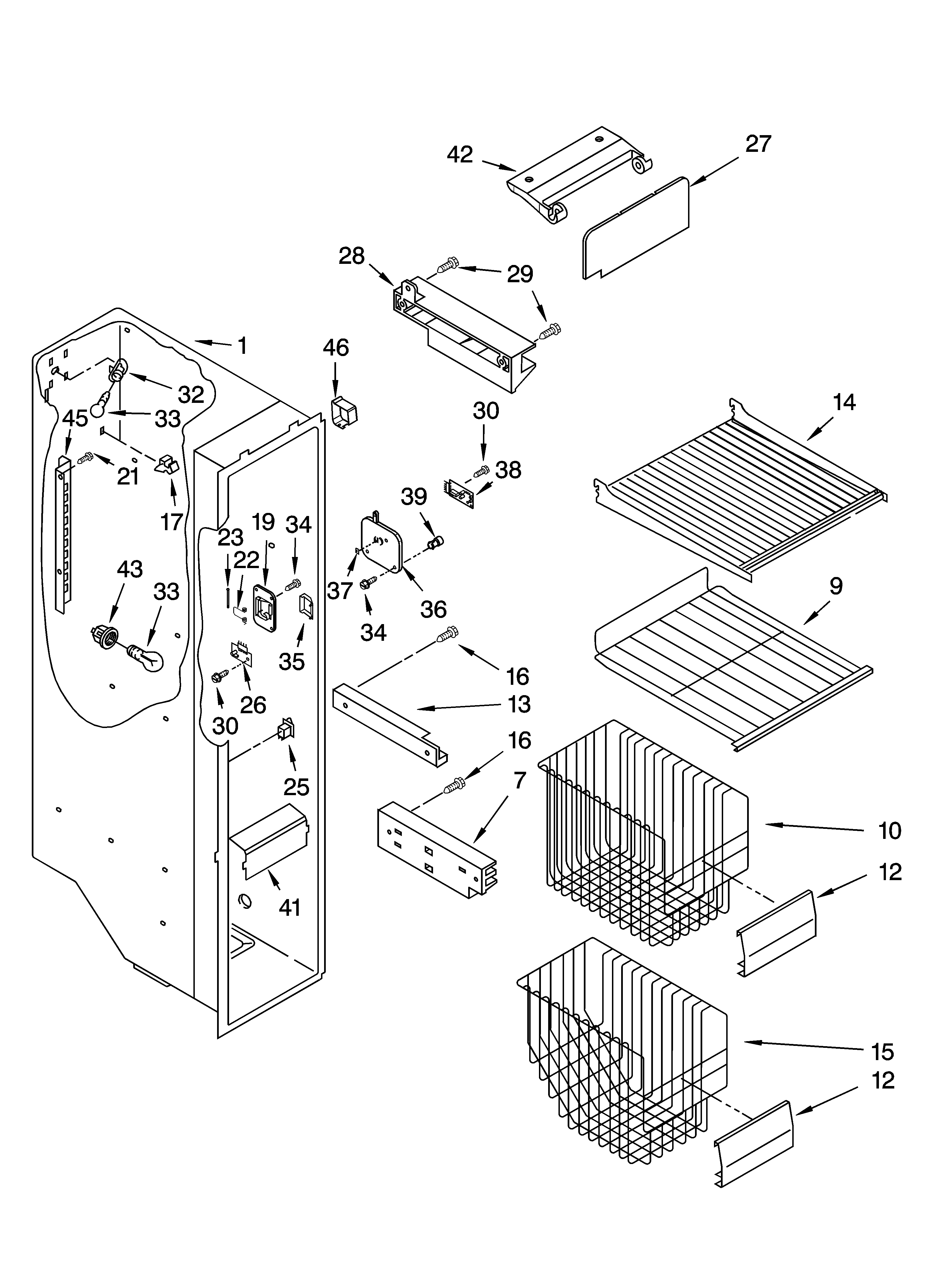 Freezer liner parts