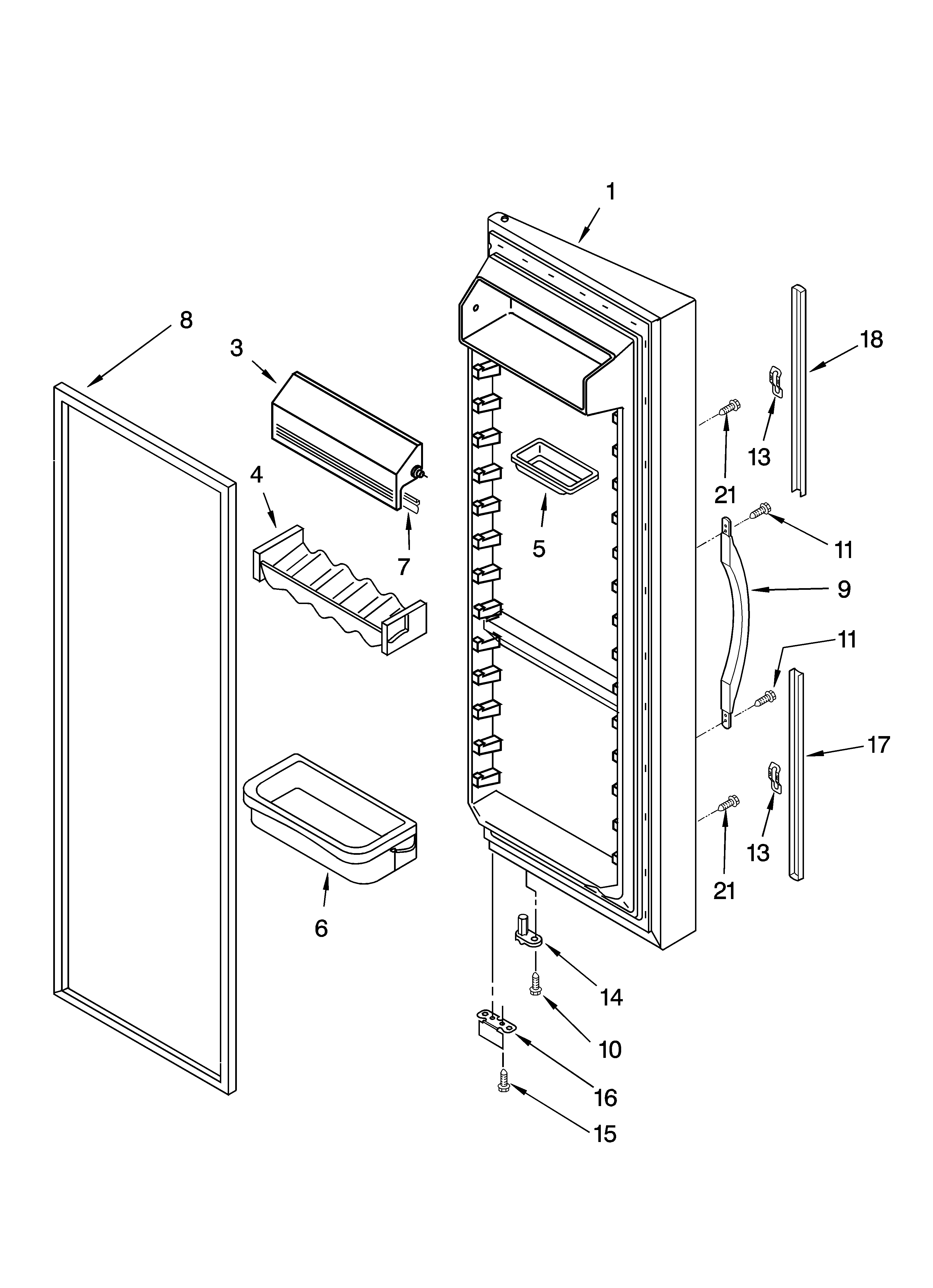 Refrigerator door parts
