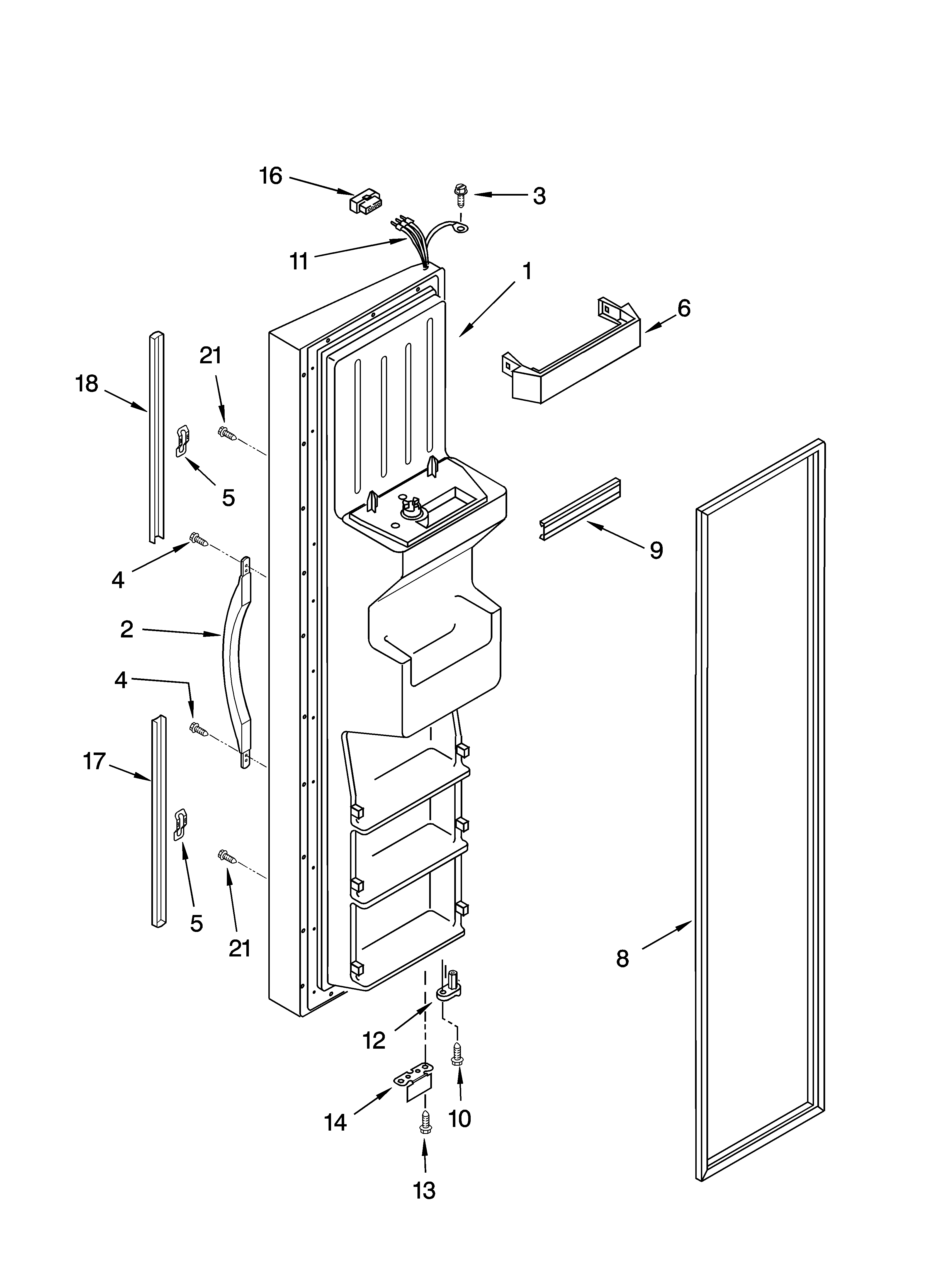 Freezer door parts
