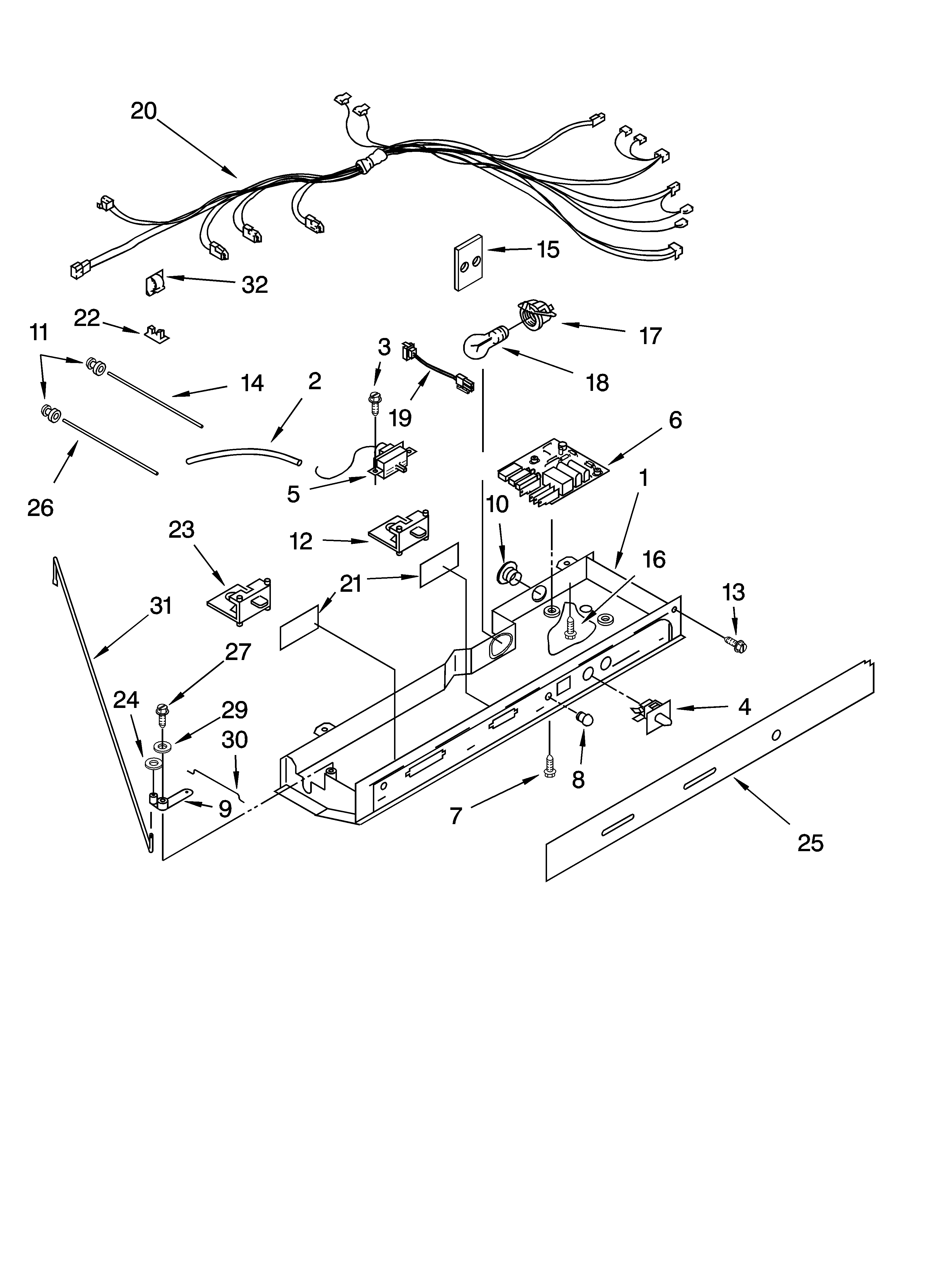 Control parts, parts not illustrated