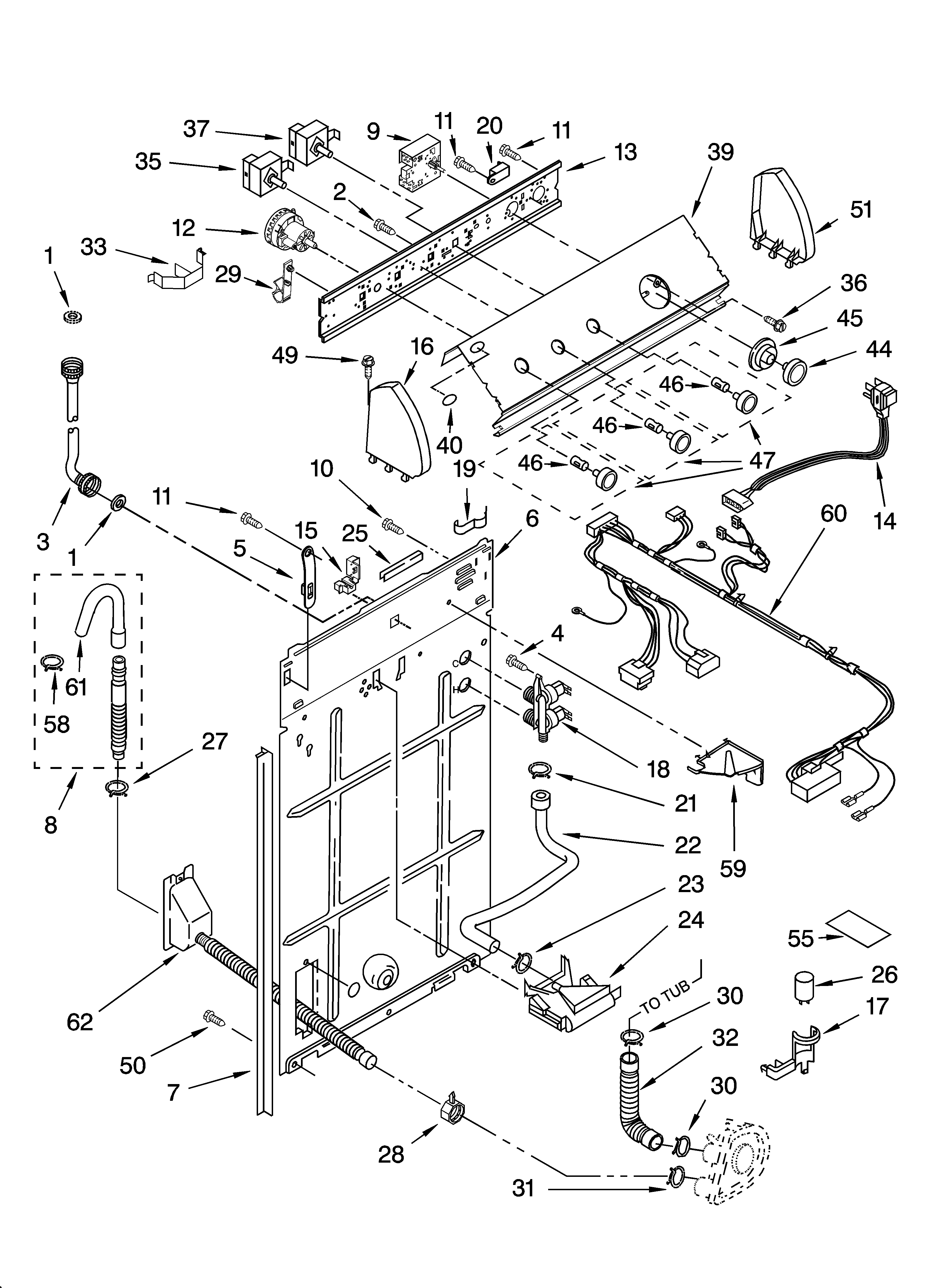Controls and rear panel parts