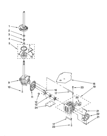 Brake, clutch, gearcase, motor and pump parts