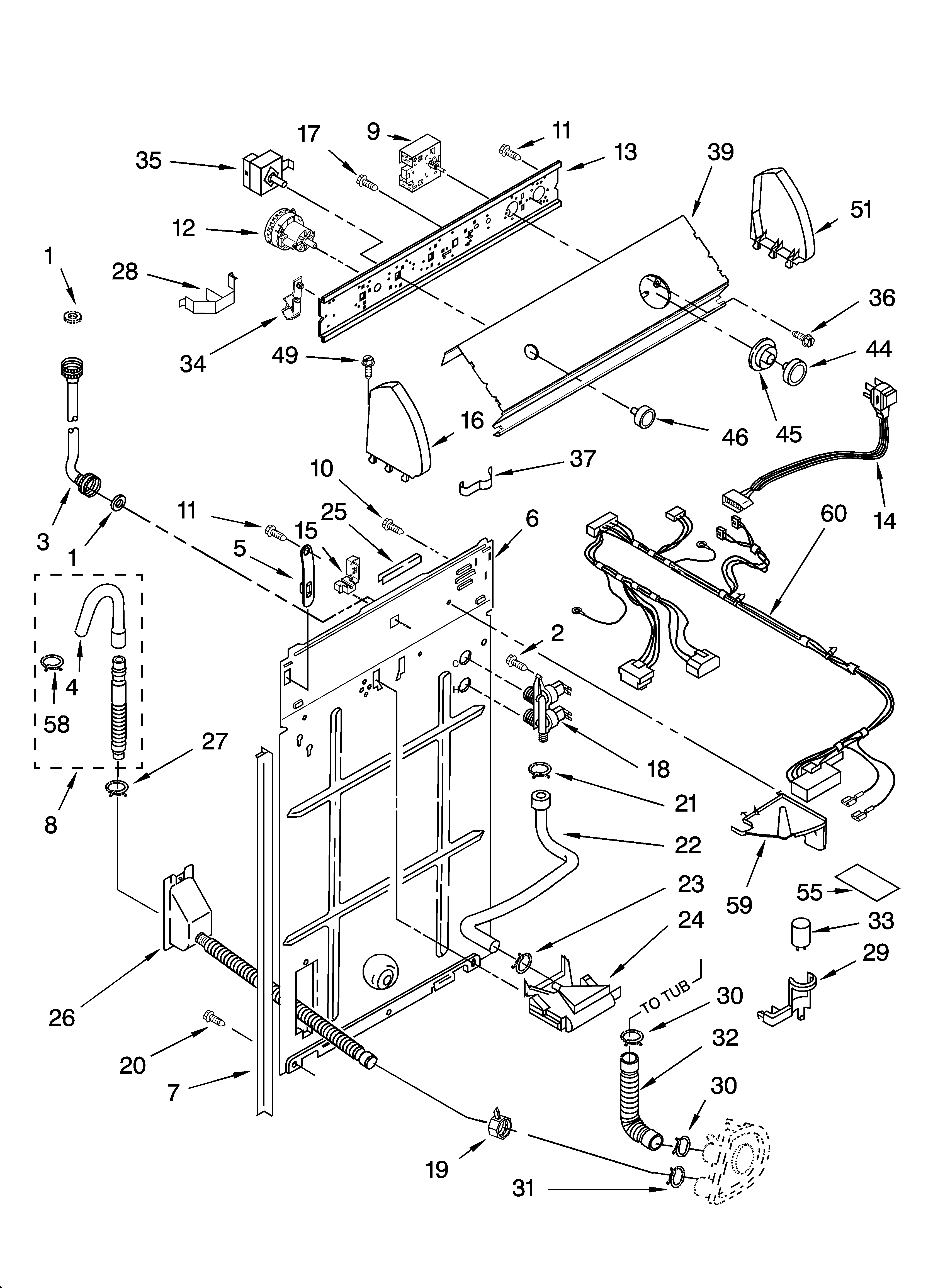 Controls and rear panel parts