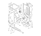 Whirlpool LTE6234DT3 dryer cabinet and motor parts diagram