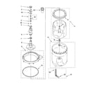 Whirlpool LTE6234DQ3 agitator, basket and tub parts diagram