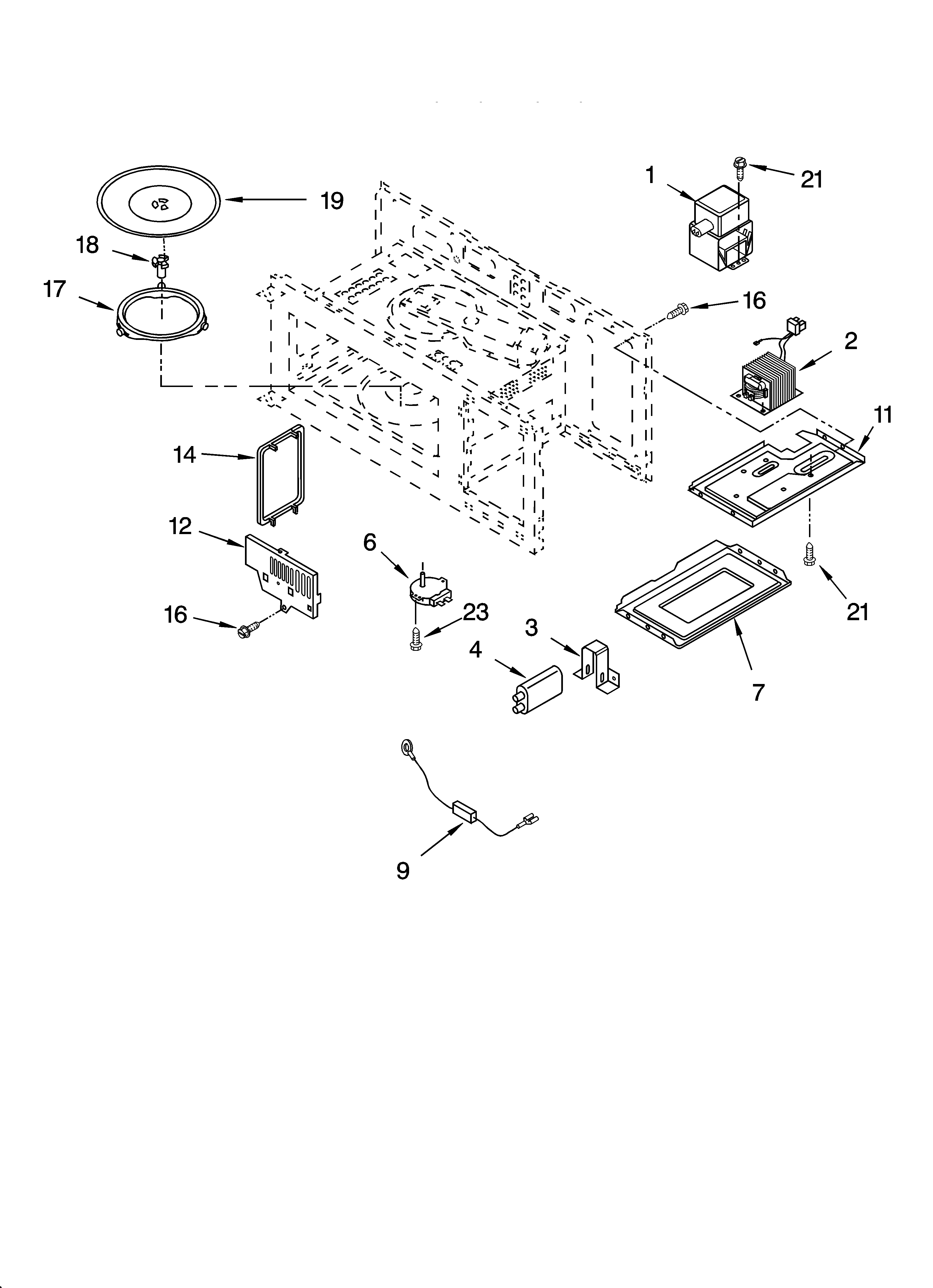 Magnetron and air flow parts