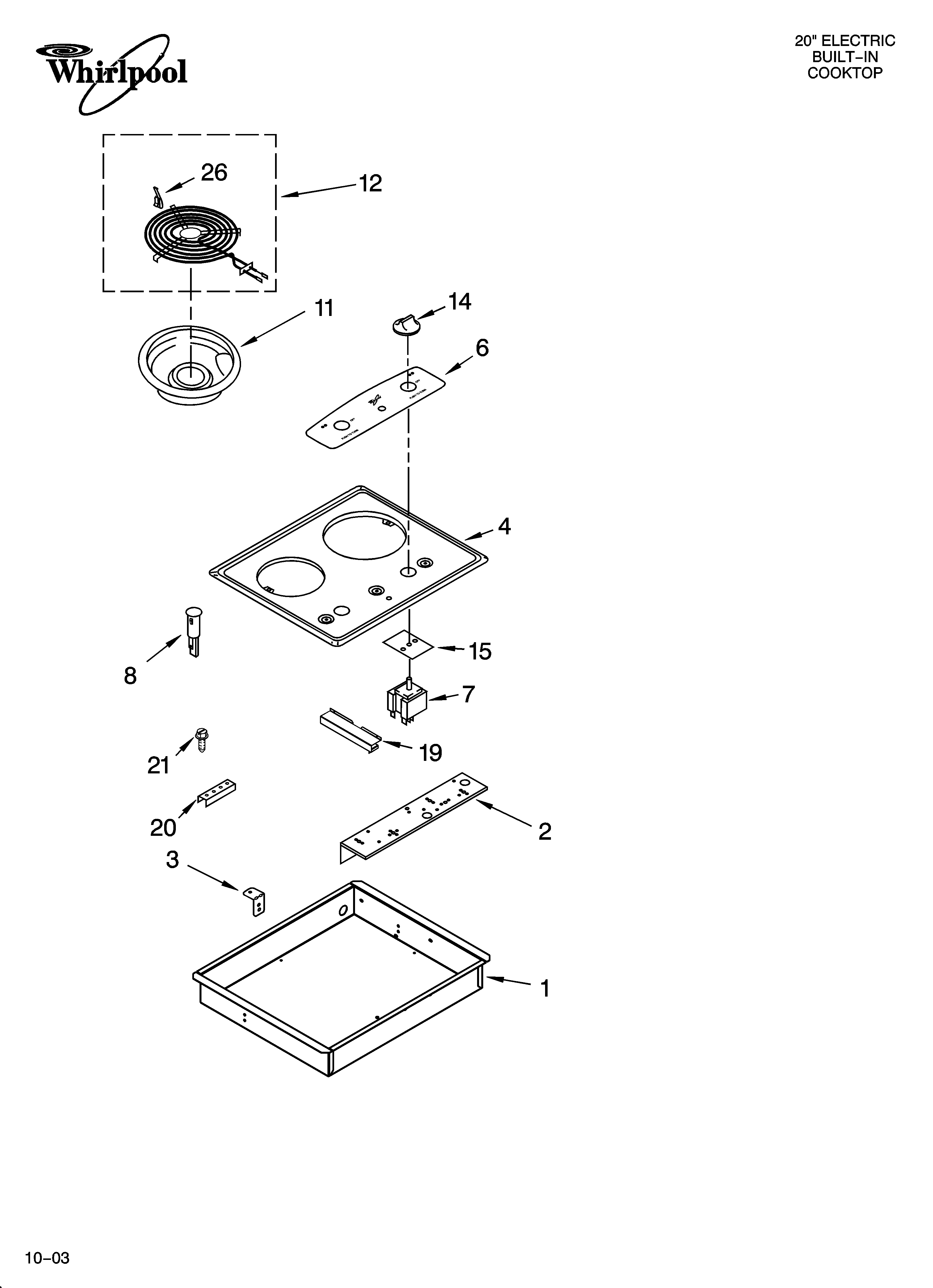 Cooktop parts, miscellaneous parts