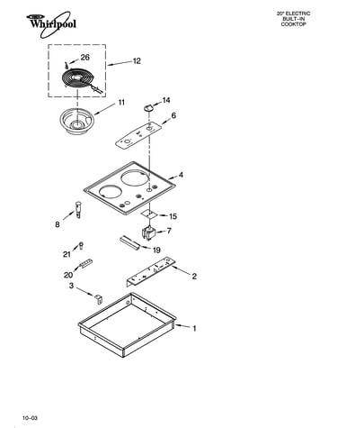Cooktop parts, miscellaneous parts