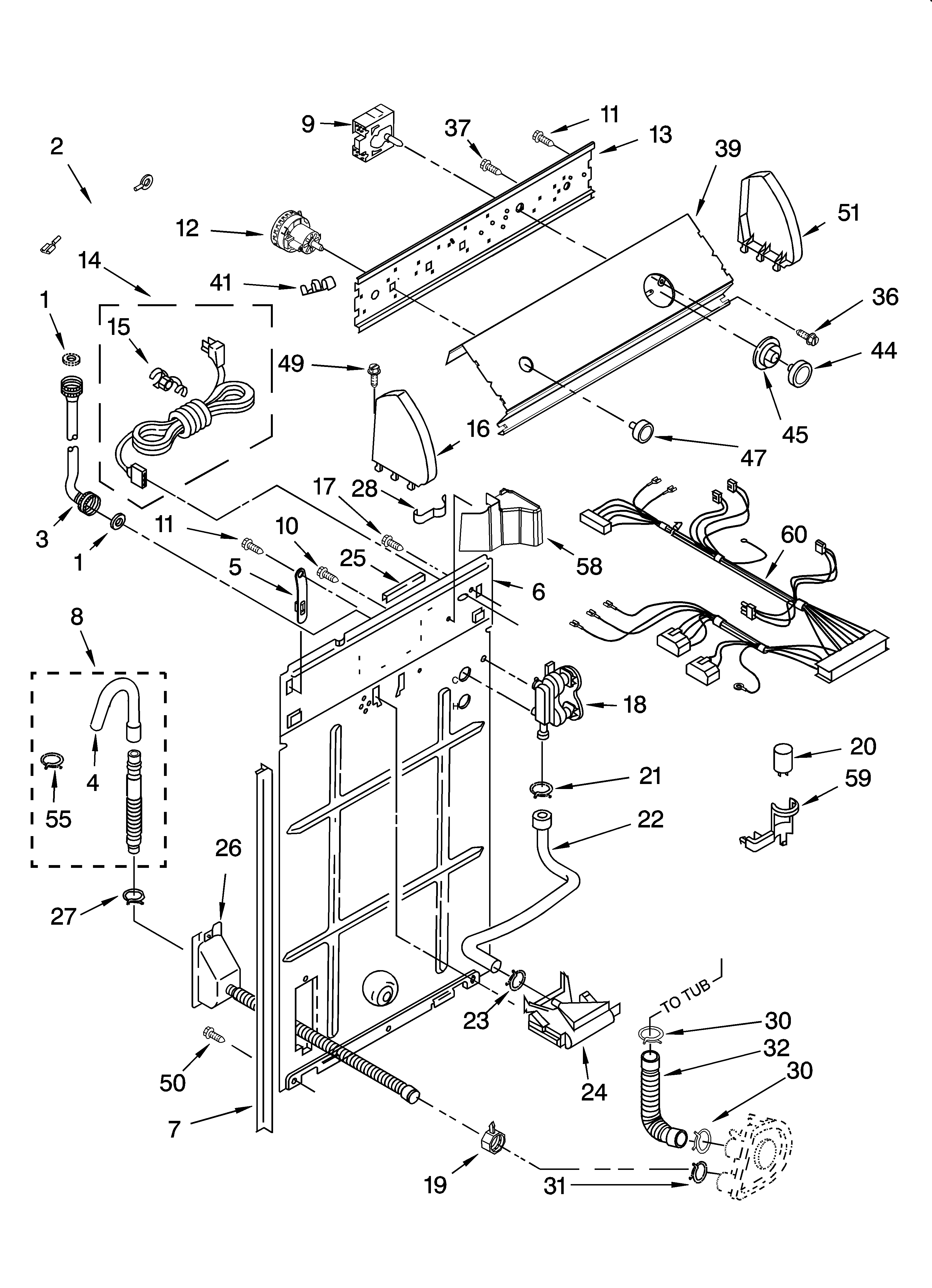Controls and rear panel parts