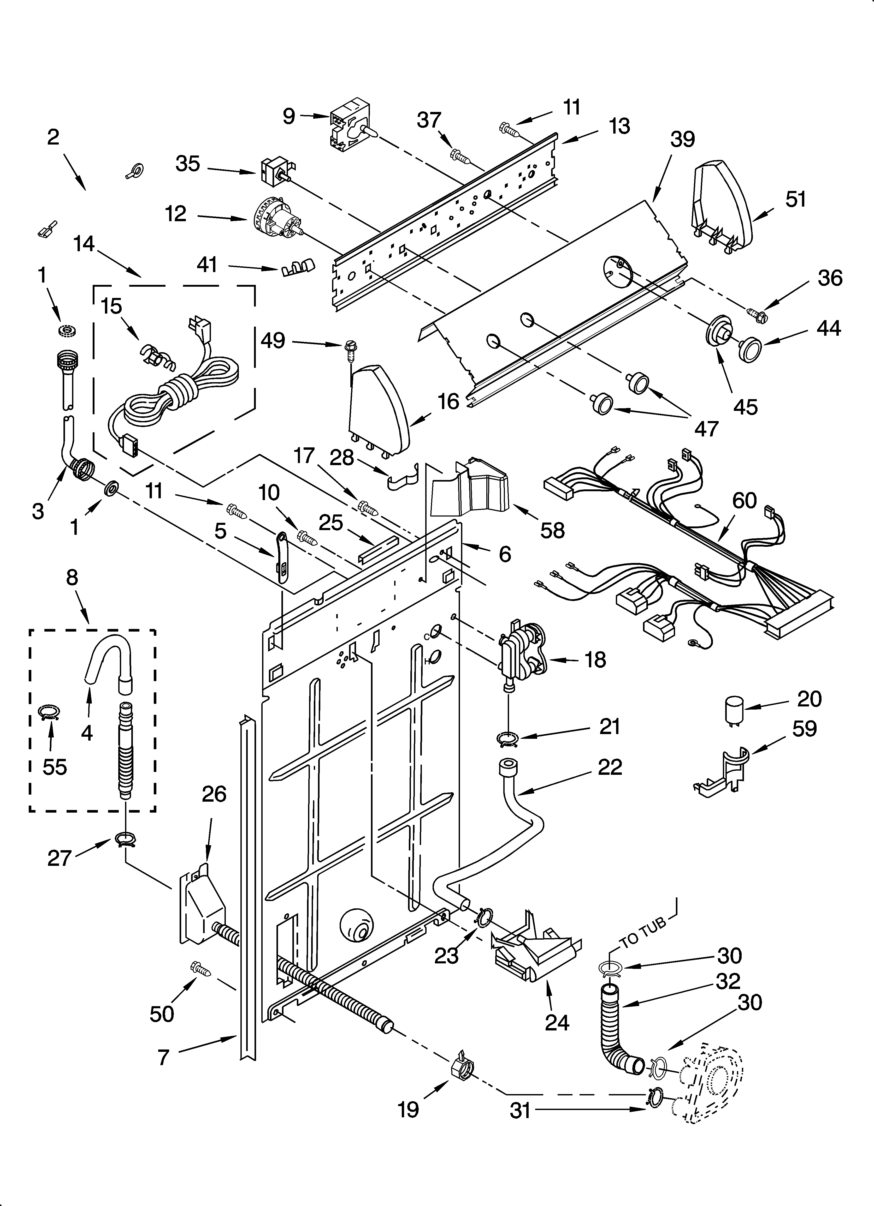 Controls and rear panel parts