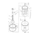 Whirlpool 7MLBR7333MT1 agitator, basket and tub parts diagram