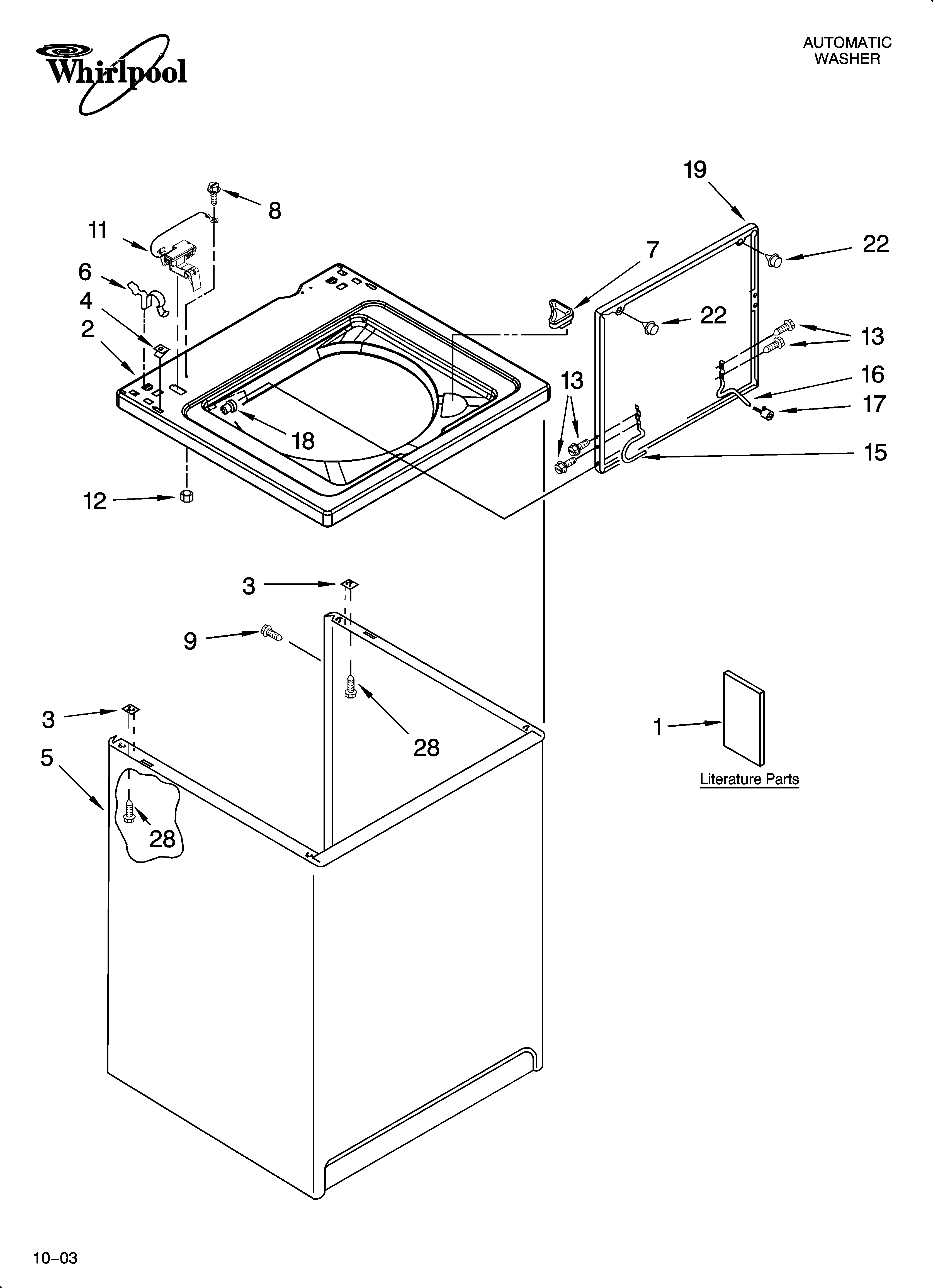 TOP AND CABINET PARTS