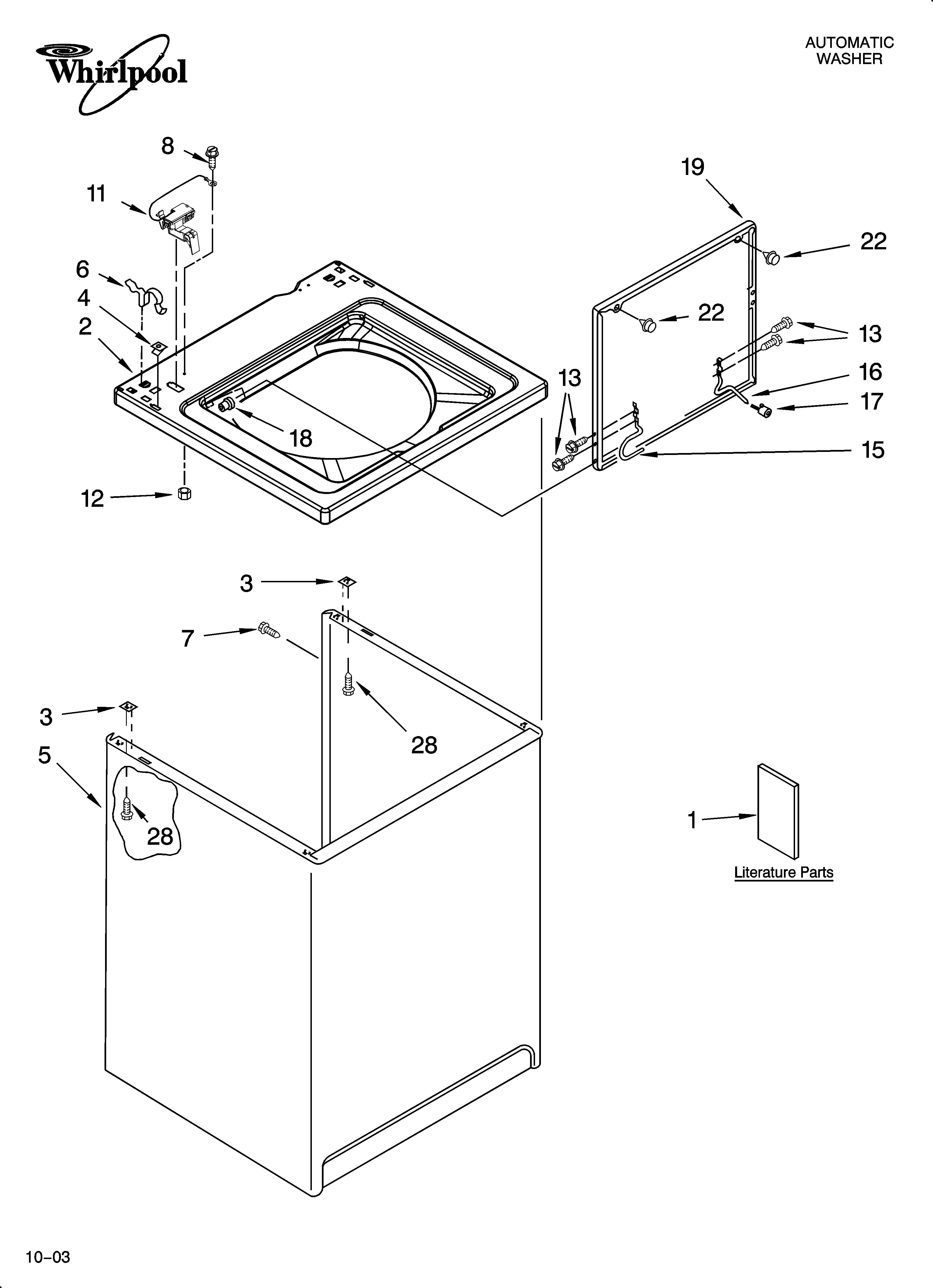 Top and cabinet parts