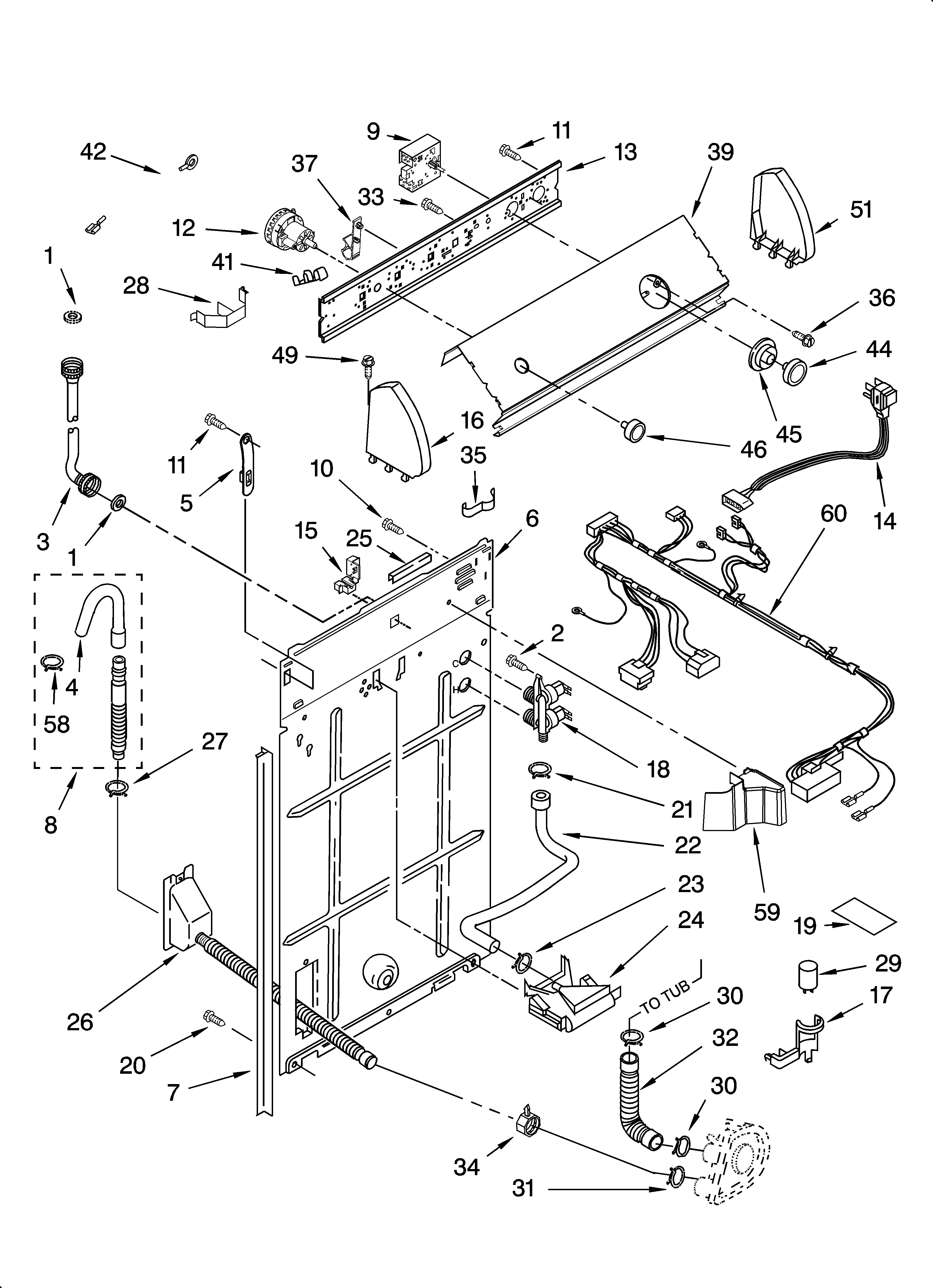 Controls and rear panel parts
