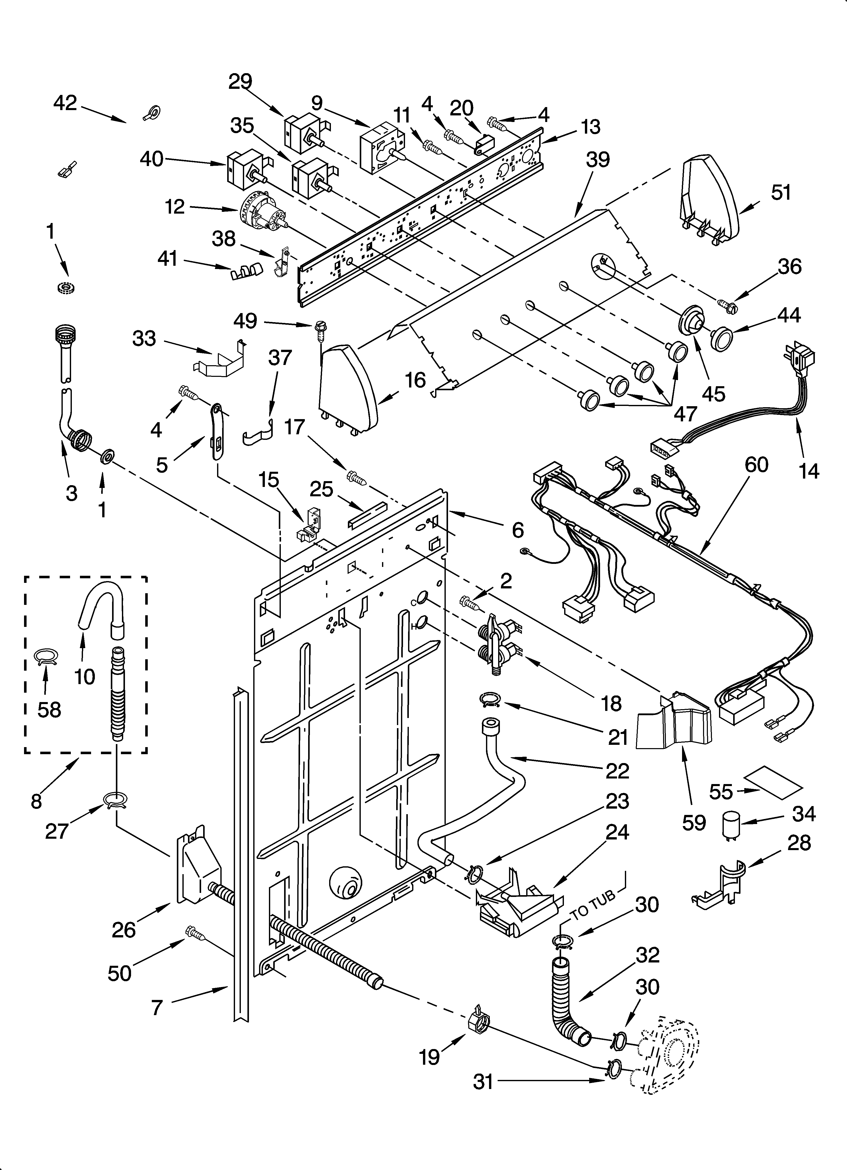 Controls and rear panel parts